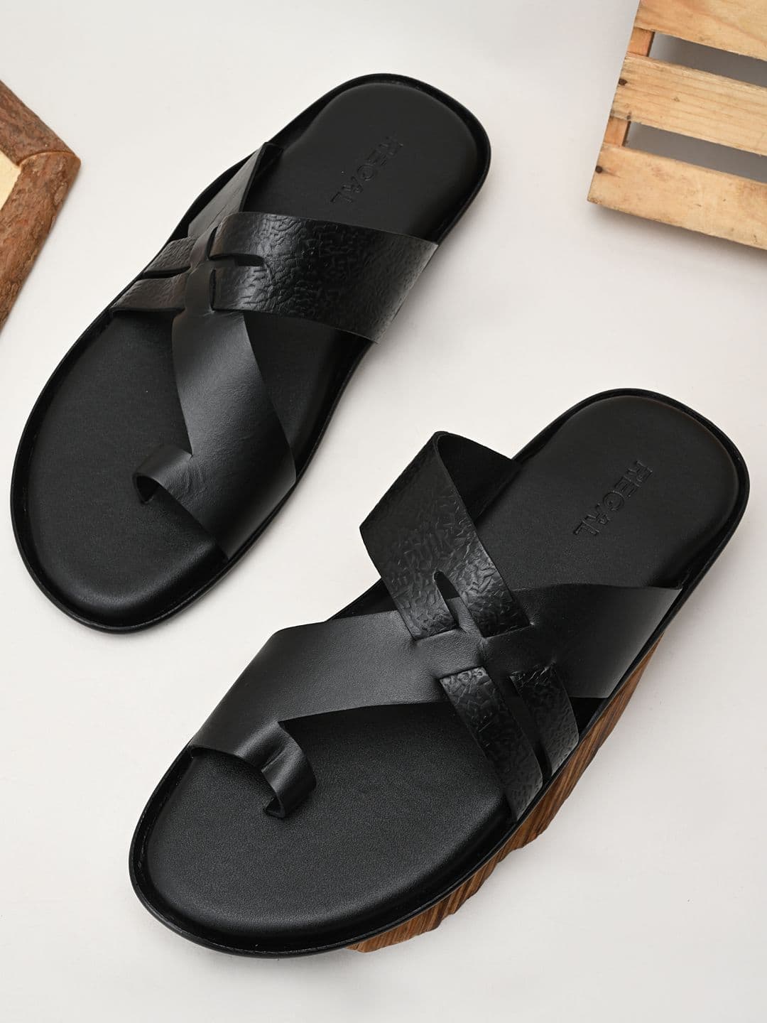 Regal Men Ethnic Leather Comfort Sandals - view 1