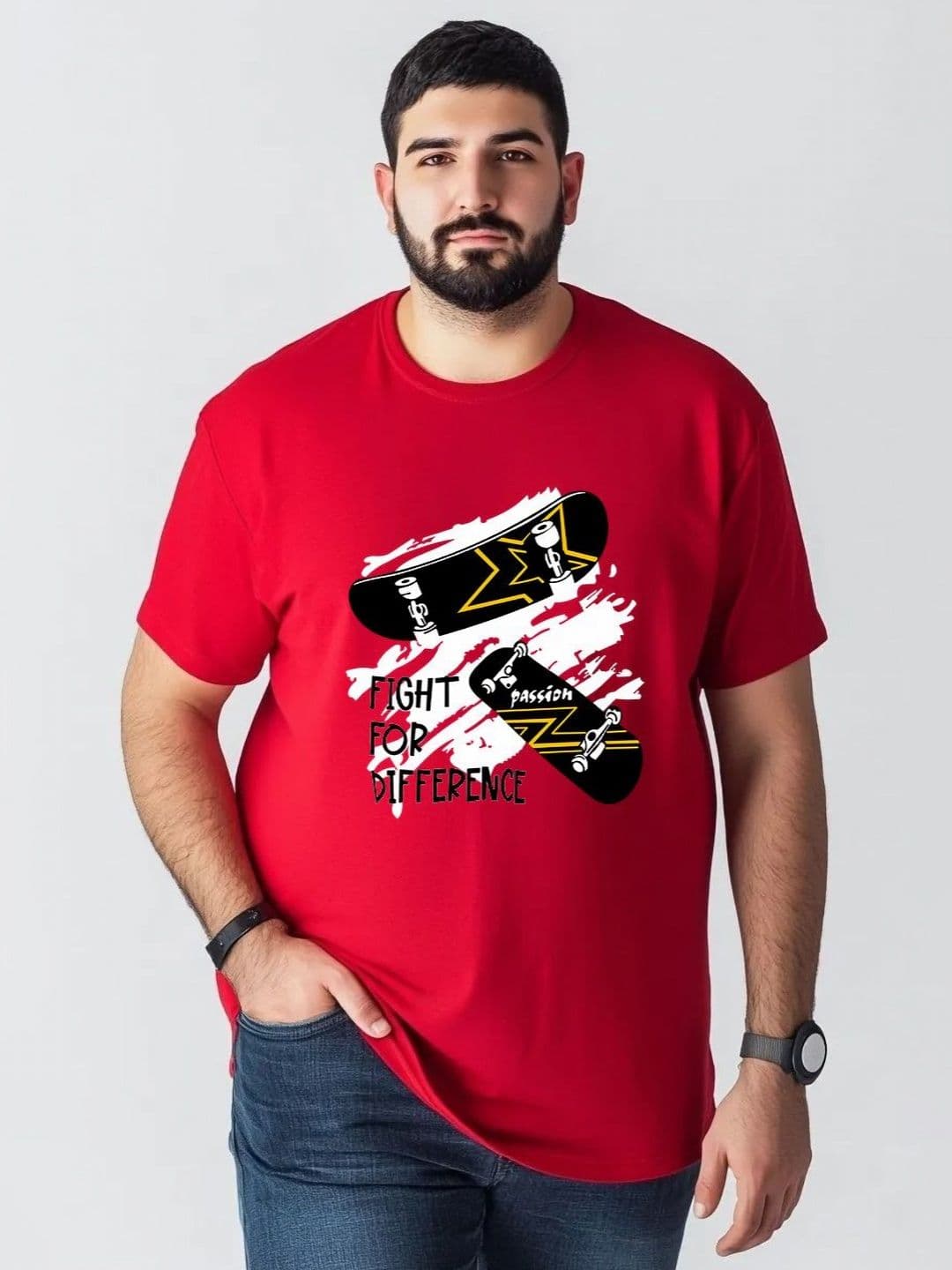 Toodle Plus Men Plus Size Cotton Printed T-shirt - view 1