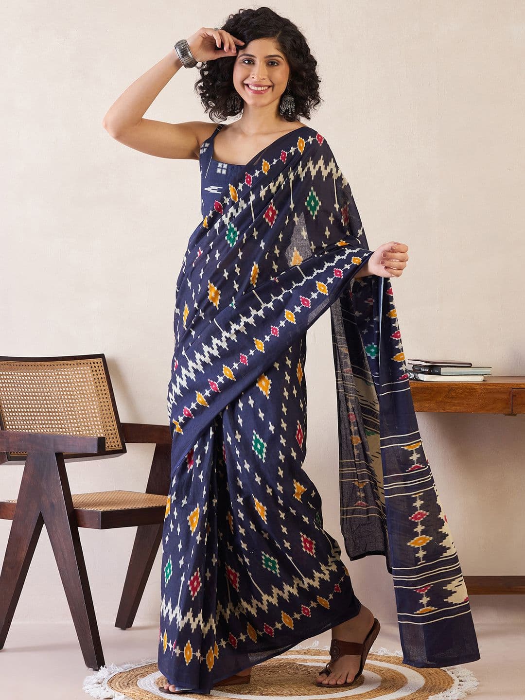 Anouk Rustic Batik Ready to Wear Ikat Saree - view 1