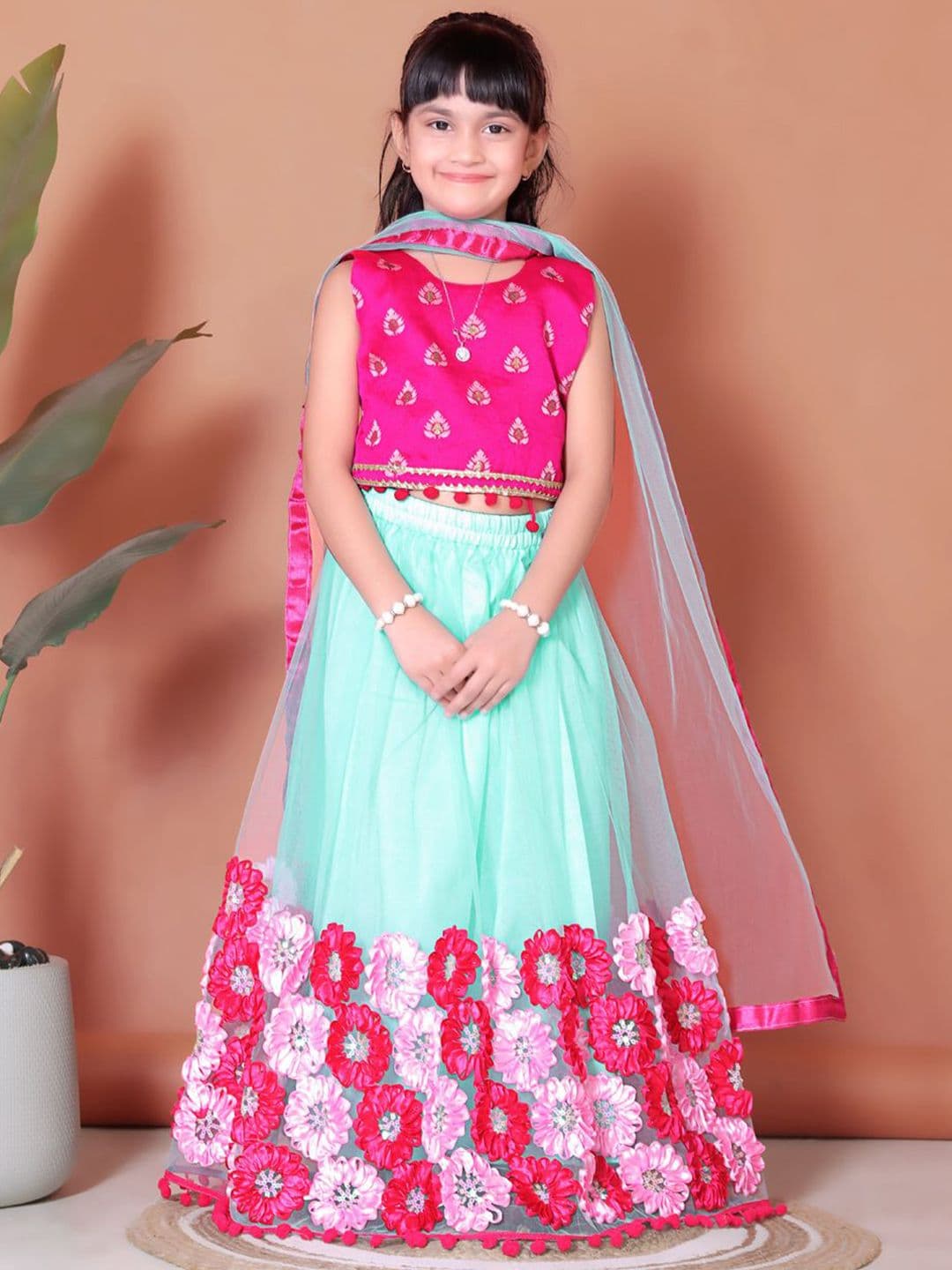BAESD Girls Woven Design Lehenga With Blouse And Dupatta - view 1