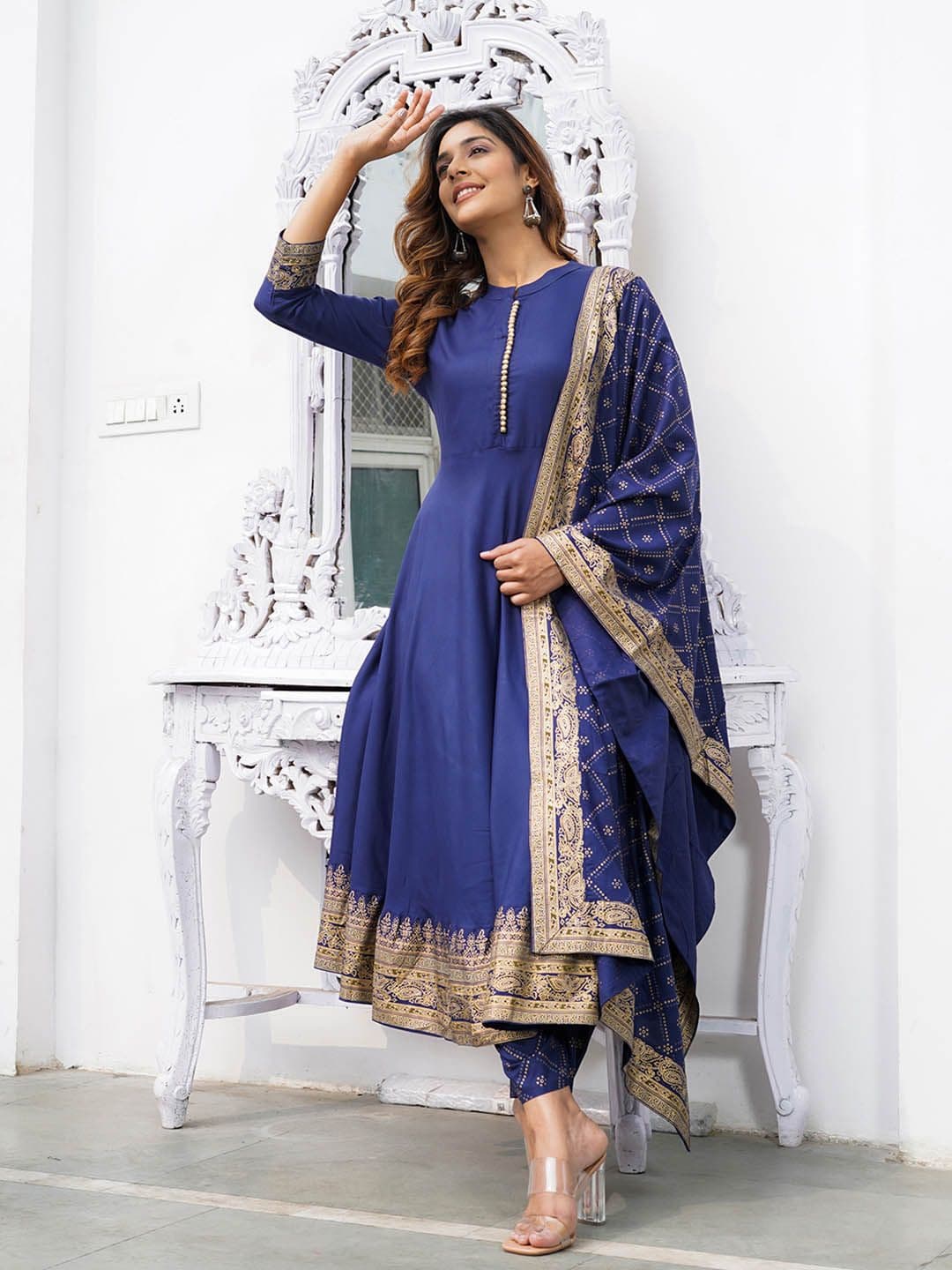 KALINI Women Floral Printed Regular Kurta with Palazzos & With Dupatta - view 1
