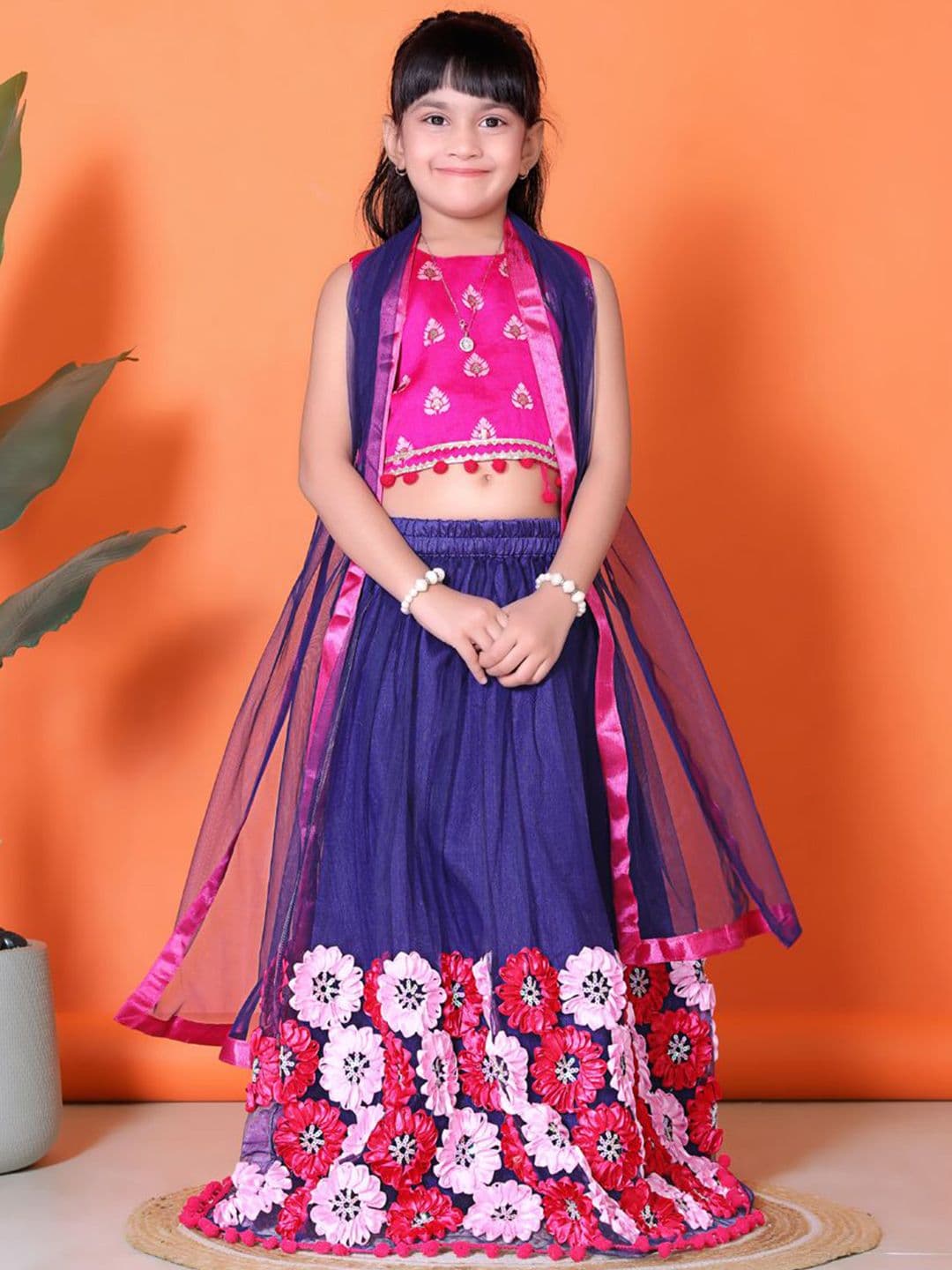 BAESD Girls Woven Design Lehenga With Blouse And Dupatta - view 1
