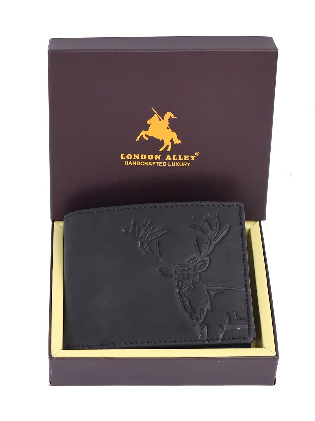 LONDON ALLEY Men Textured Leather Two Fold Wallet - view 1