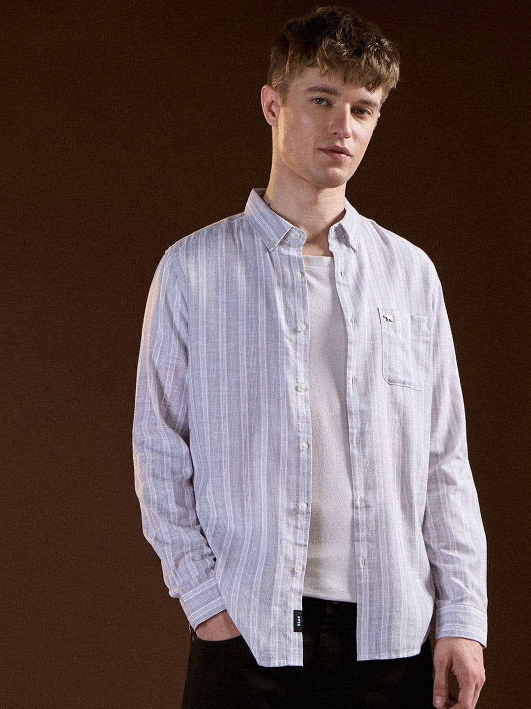 THE BEAR HOUSE Men Slim Fit Opaque Striped Casual Shirt - view 1