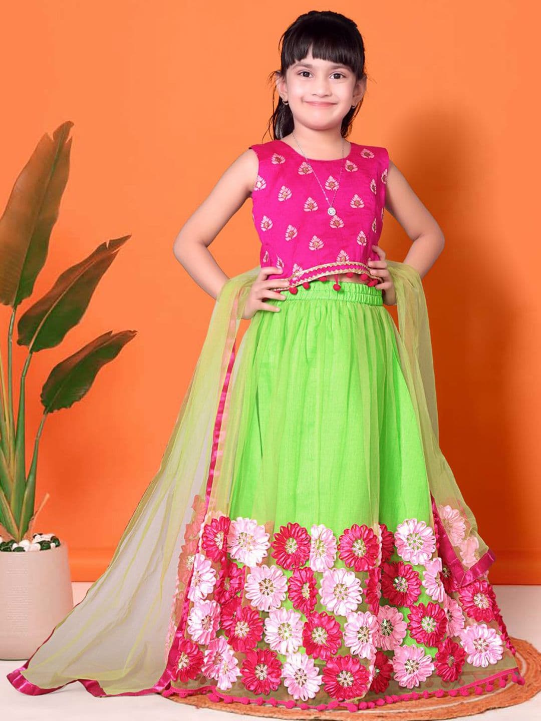BAESD Girls Woven Design Lehenga With Blouse And Dupatta - view 1