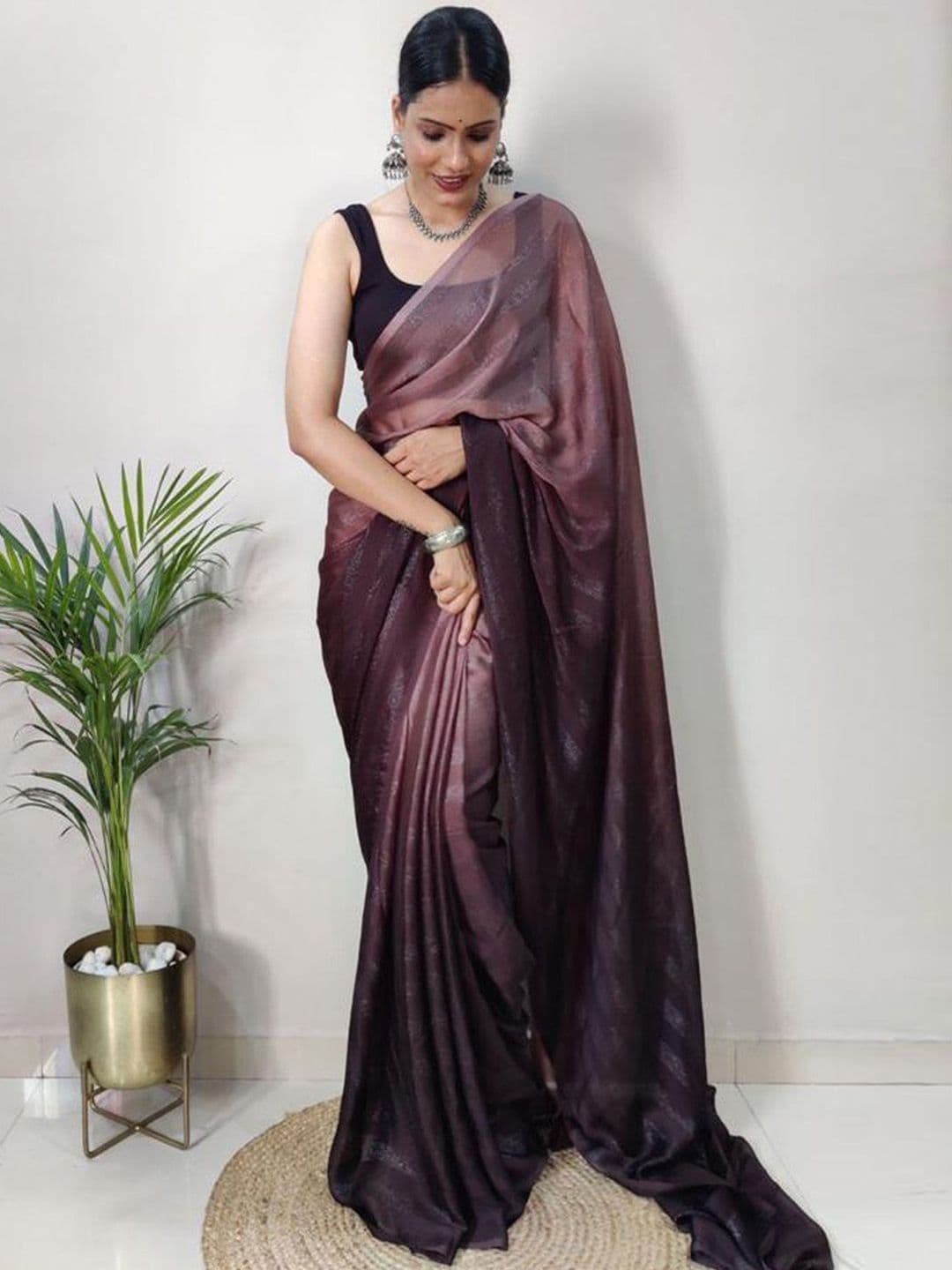 Anouk Rustic Ombre Poly Georgette Ready to Wear Saree - view 1