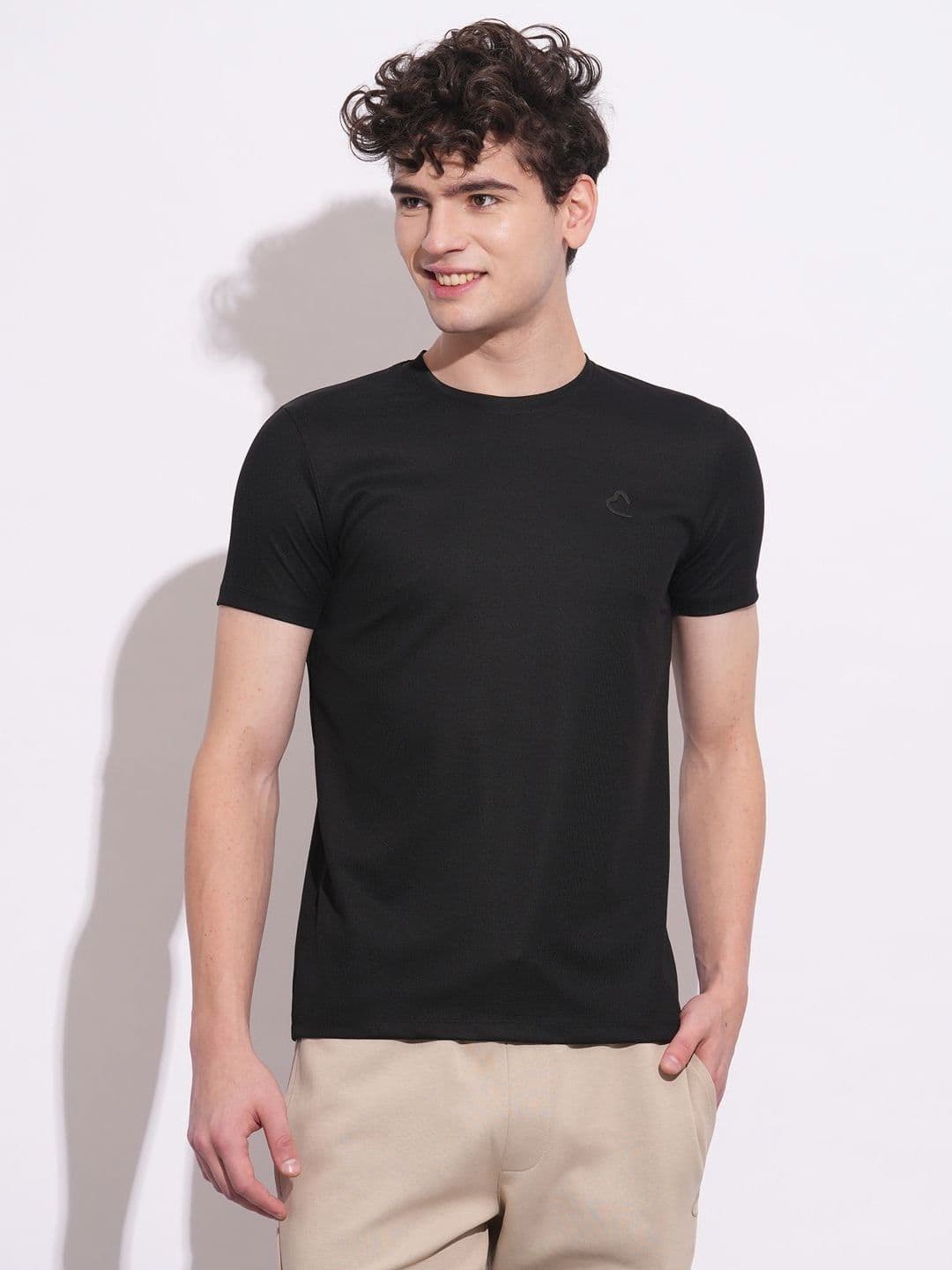 Being Human Men Solid Round Neck Nylon Slim Fit T-shirt - view 1