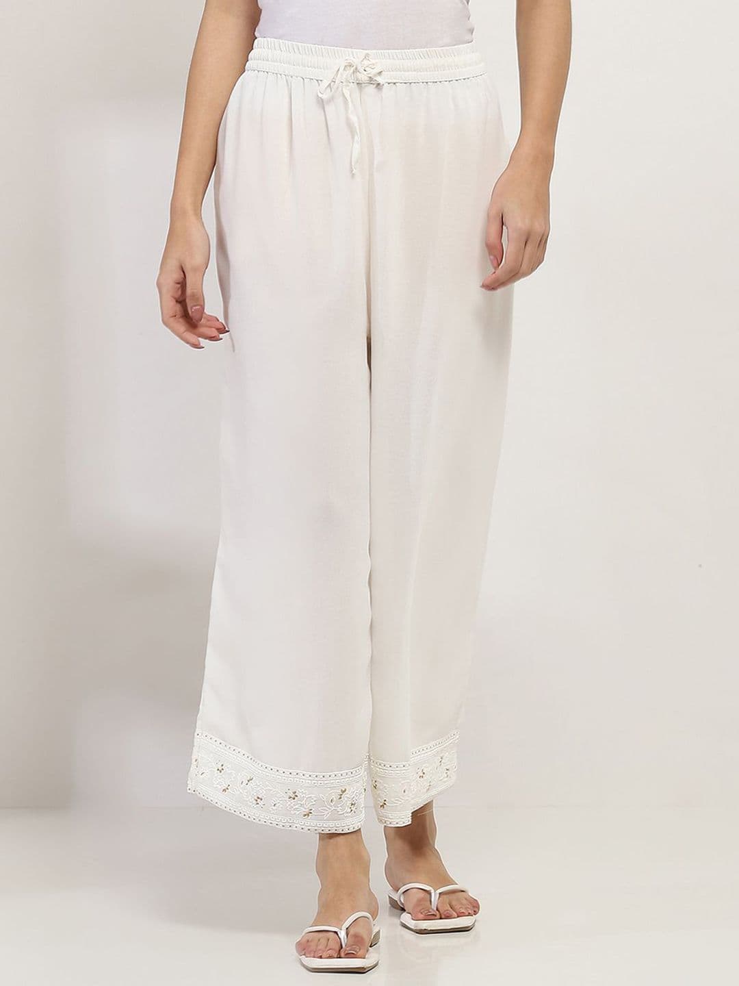Rangriti Women Printed Knitted Ethnic Palazzos - view 1