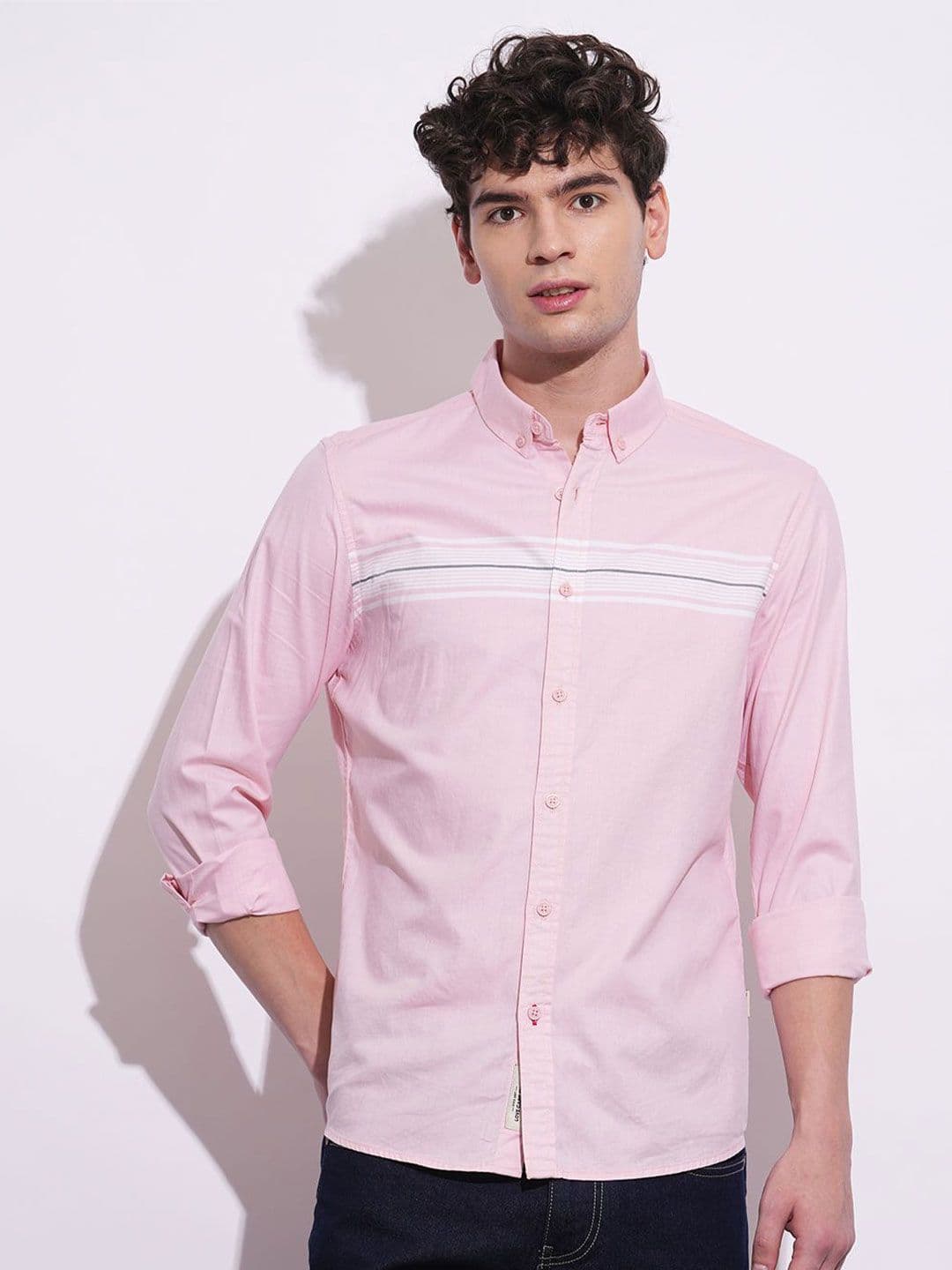 Being Human Men Classic Slim Fit Horizontal Stripes Opaque Striped Casual Shirt - view 1