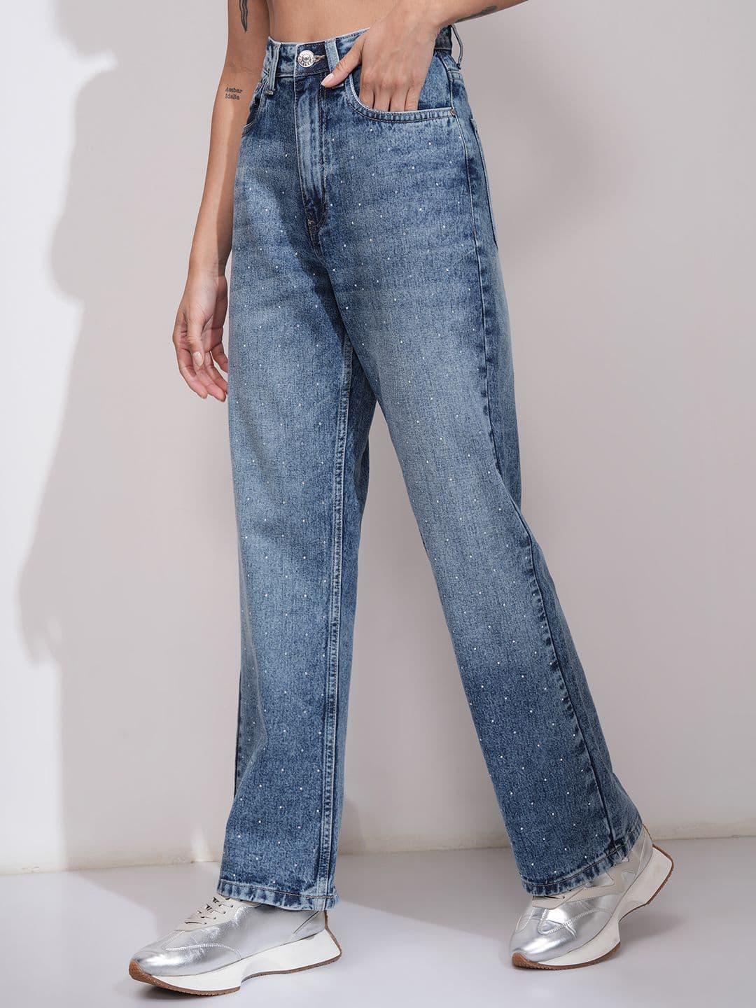 Basics By Tokyo Talkies Women High-Rise Light Fade Stretchable Jeans - view 1