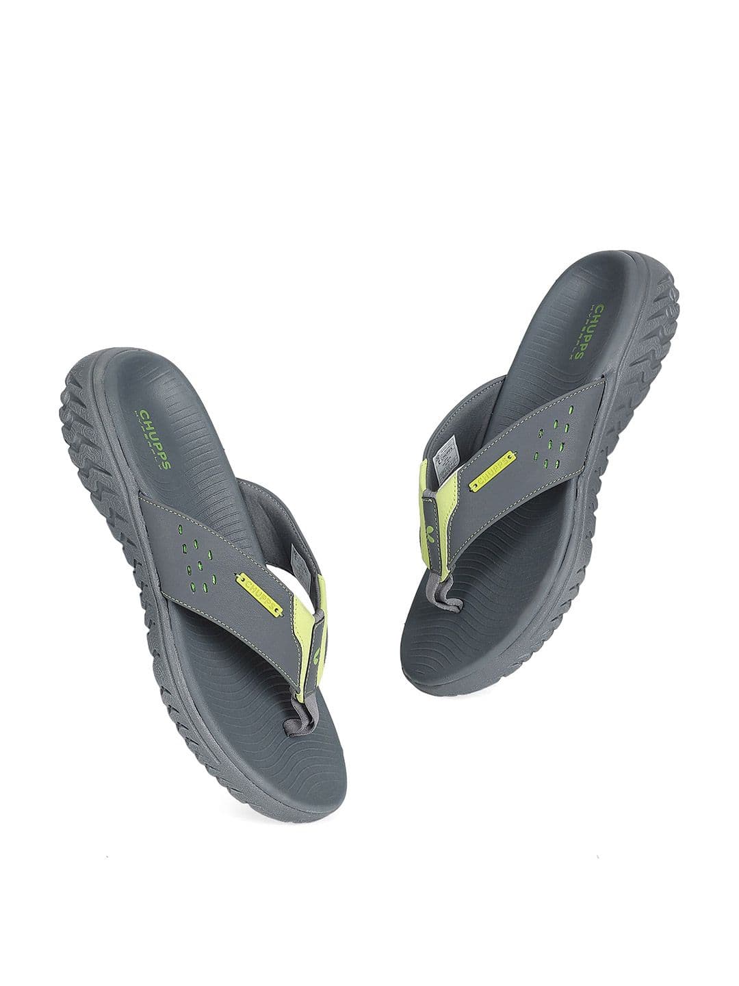 CHUPPS Men Olive Yellow Viper Orthopedic Sliders - view 1