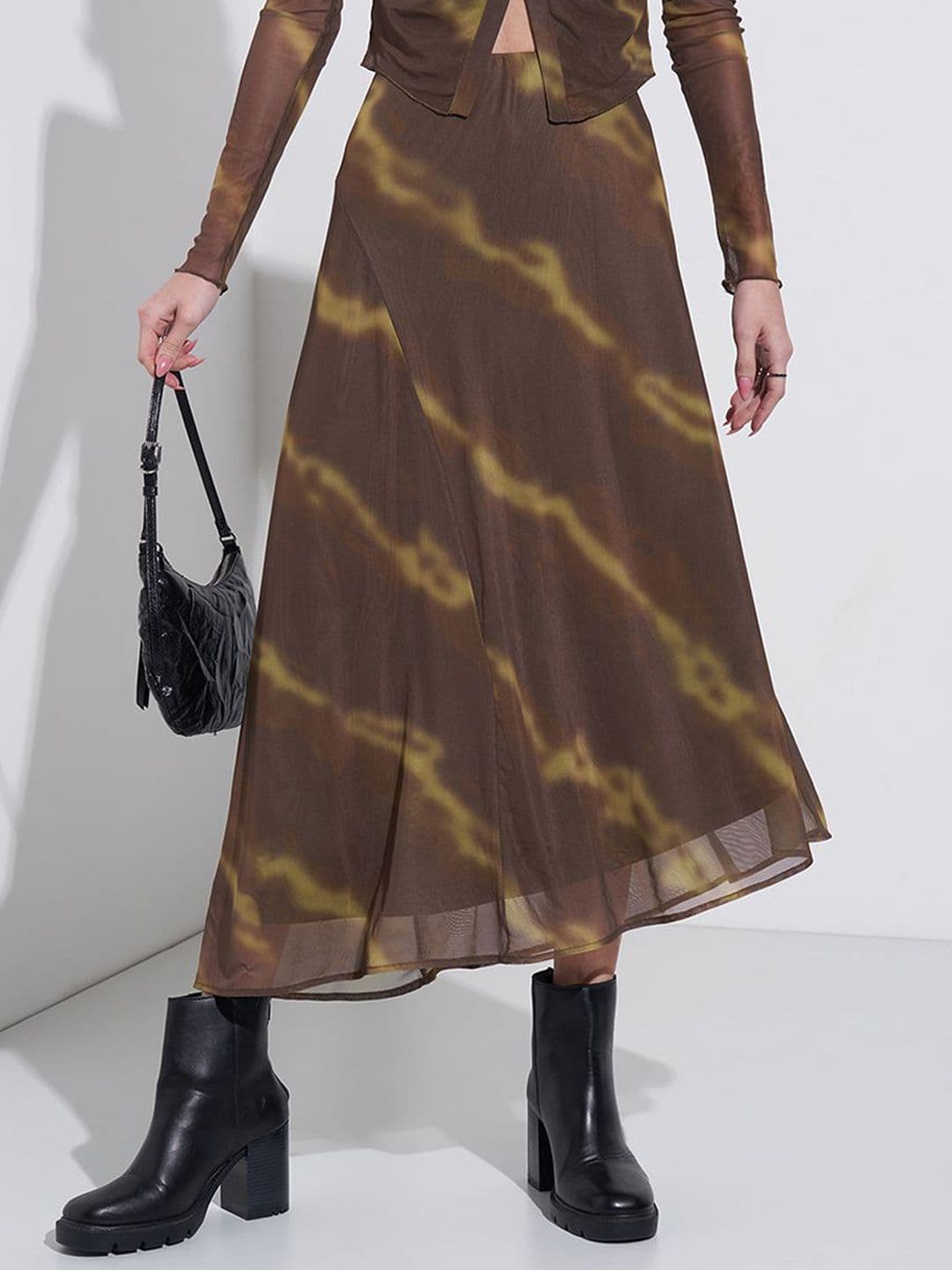 SF JEANS by Pantaloons Printed A-Line Maxi Skirt - view 1