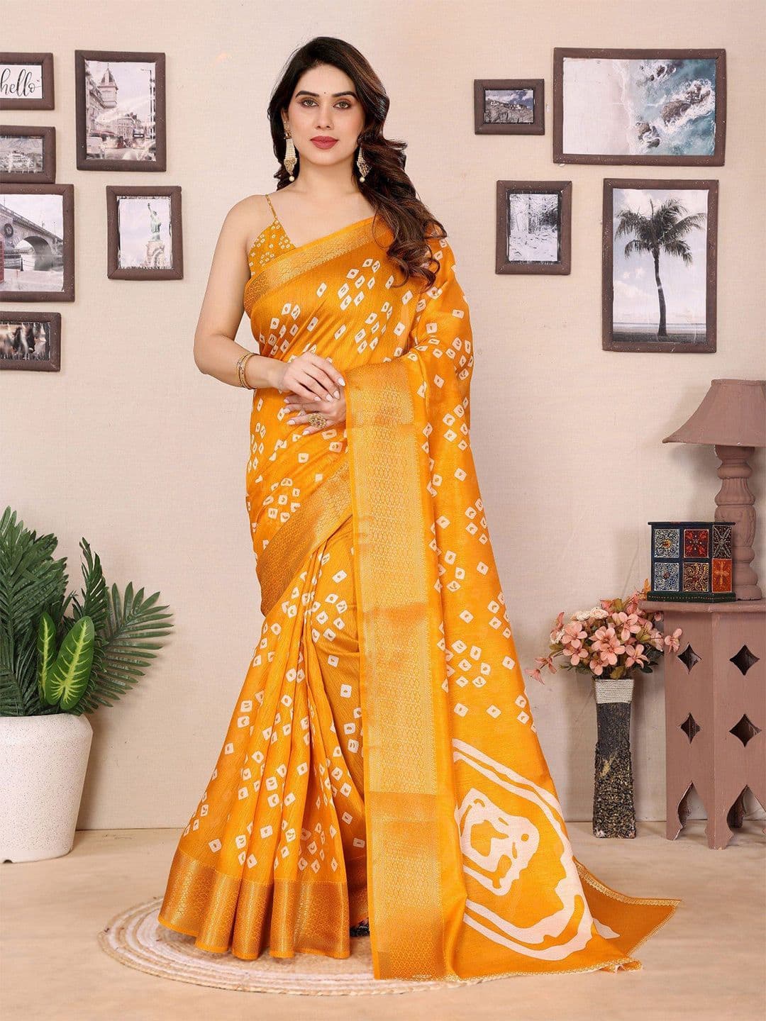 Moda Rapido Bandhani Zari Saree - view 1