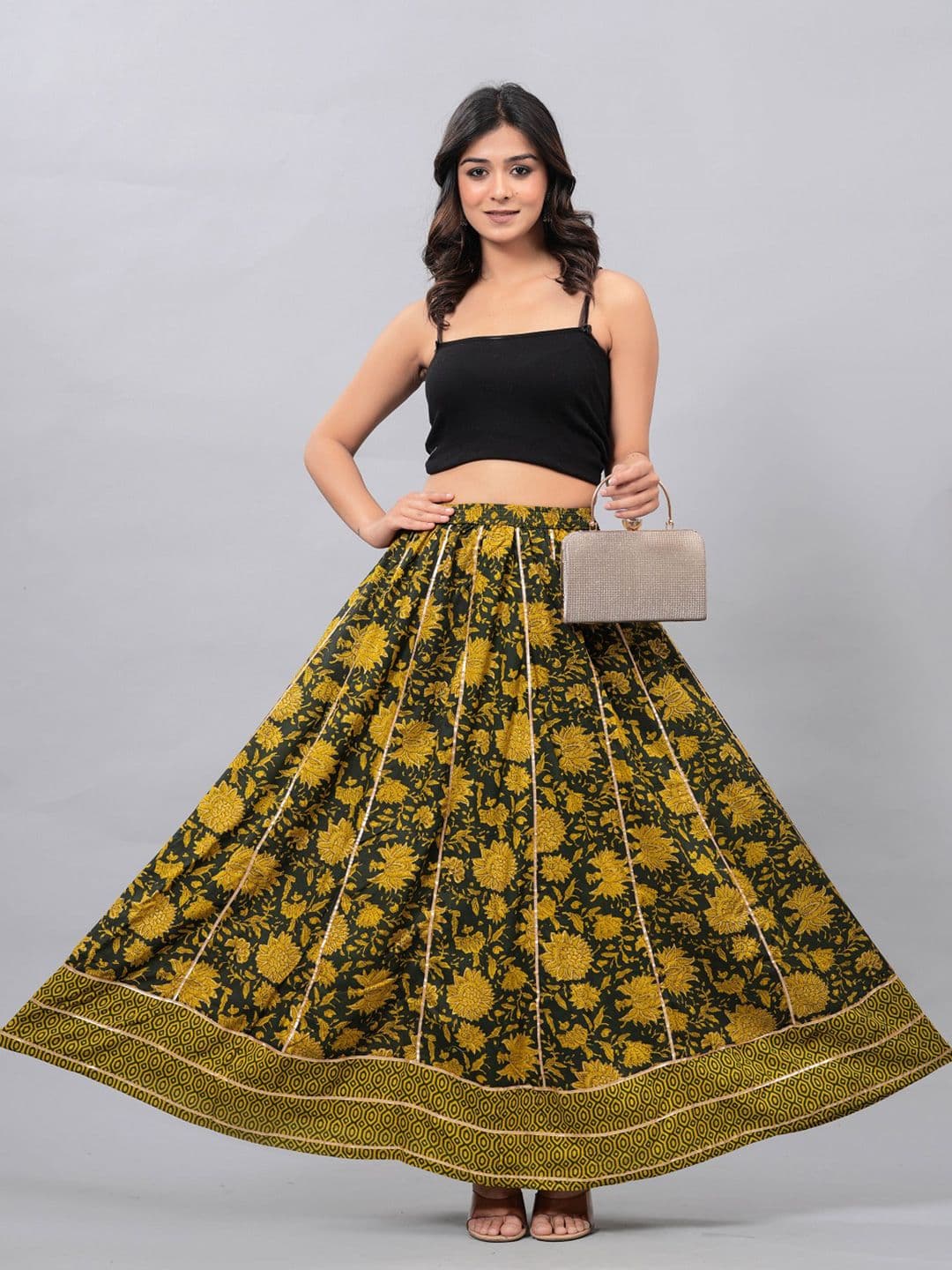 Clothy N Wave Printed Flared Maxi Skirt - view 1