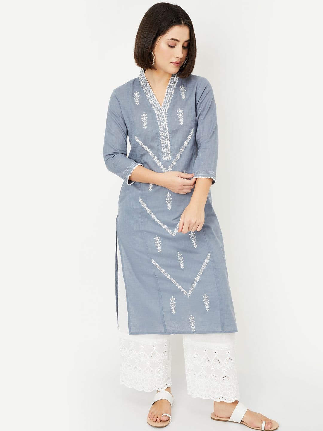 max Women Embroidered Chikankari Kurta - view 1