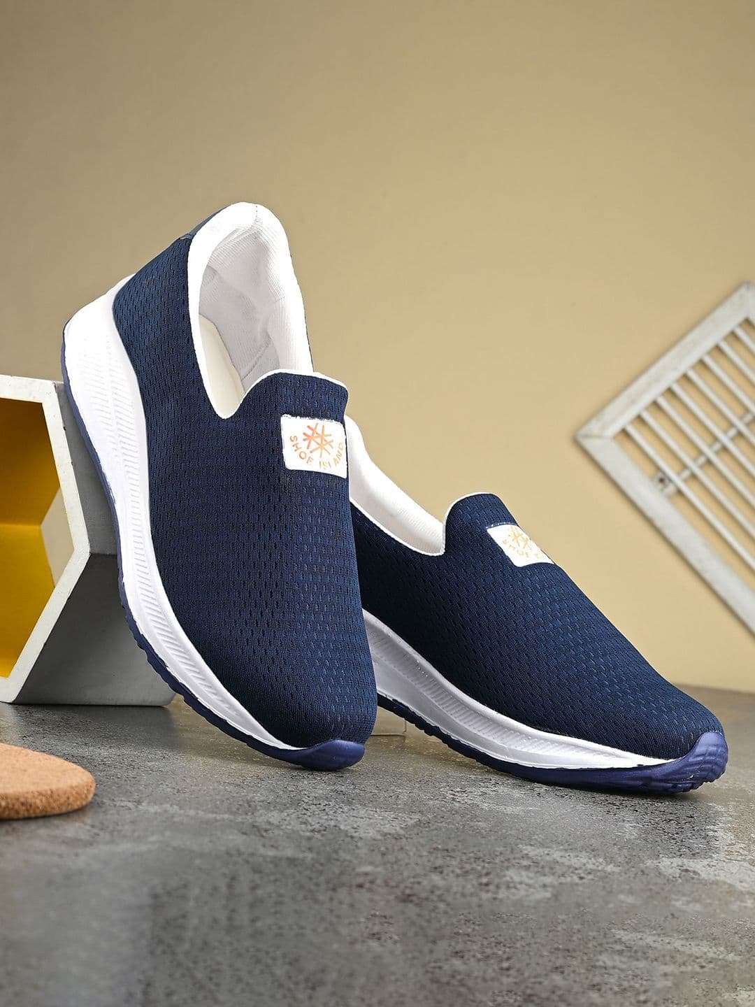 Shoe Island Men Mesh BAB7050 Navy Blue Low Ankle Length Sports EVA Shoes - view 1