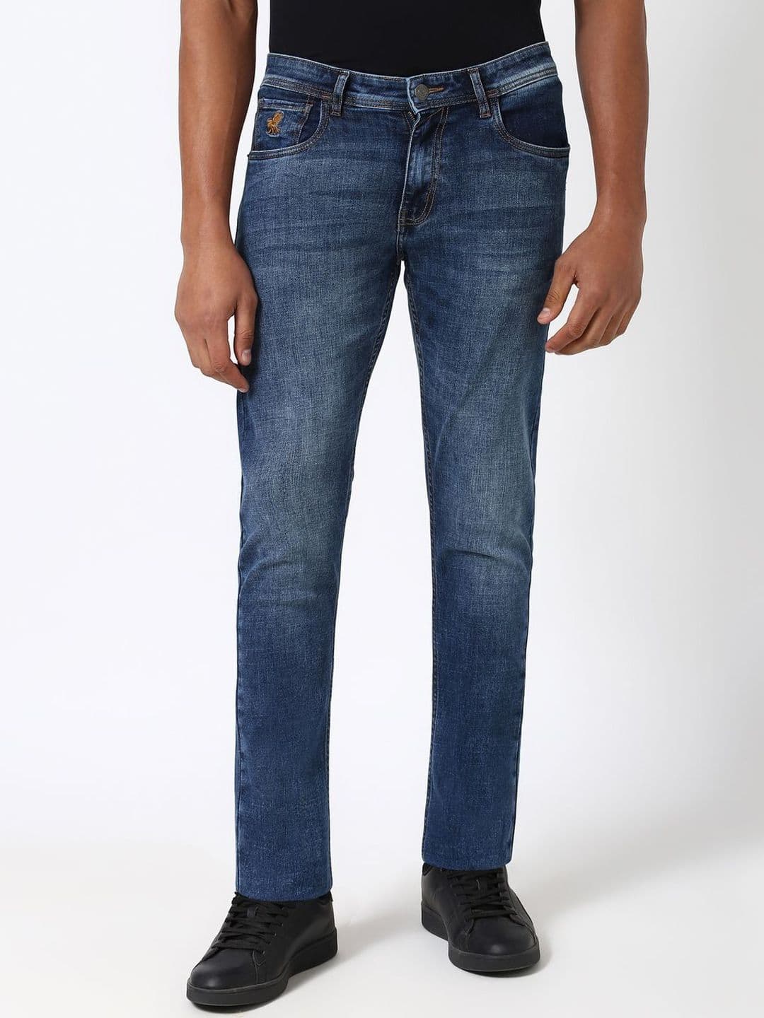 Peter England Casuals Men Slim Fit Low Distress Heavy Fade Jeans - view 1
