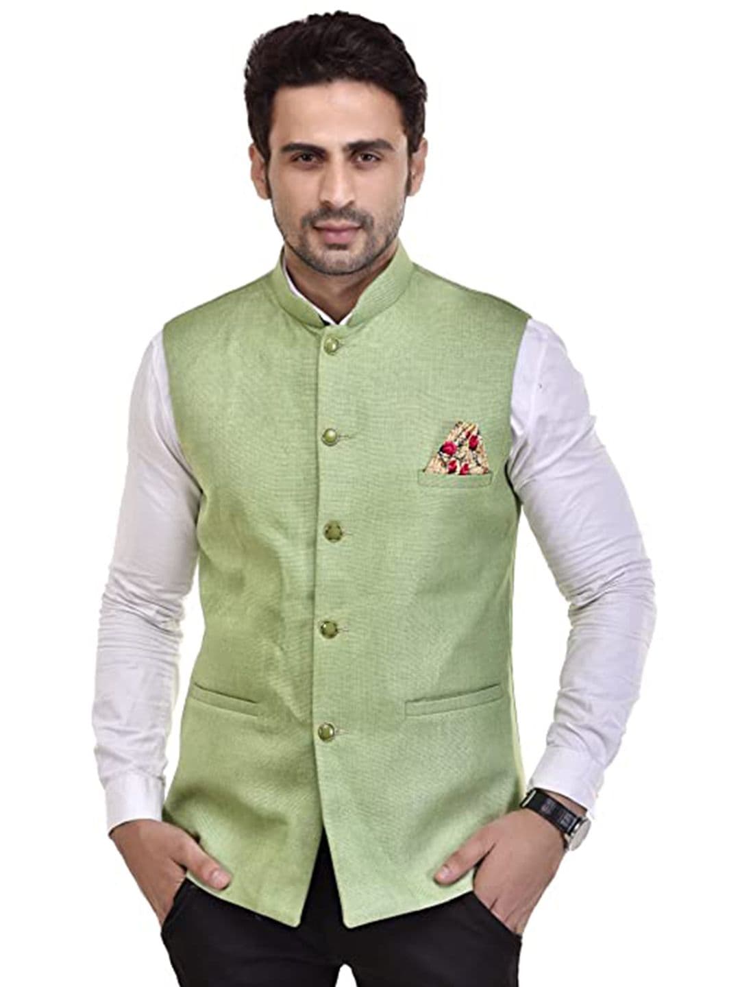 Seetoo Woven Design Nehru Jackets - view 1