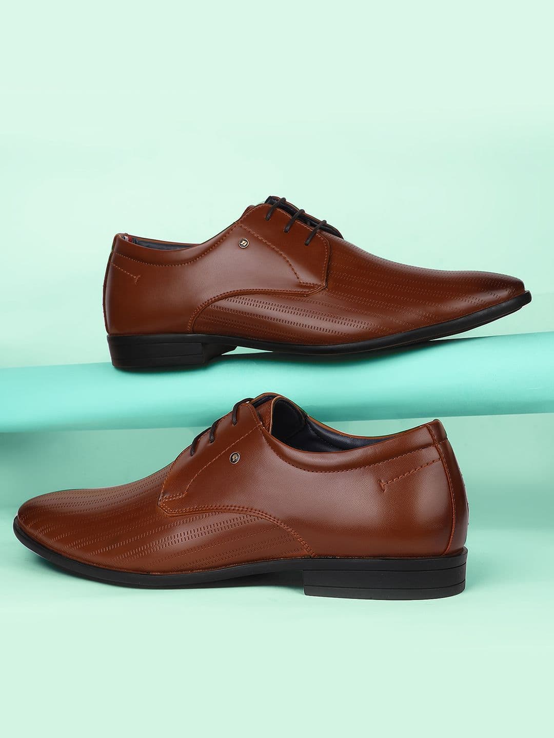 Bata Men Textured Lace-Up Formal Derby Shoes - view 1