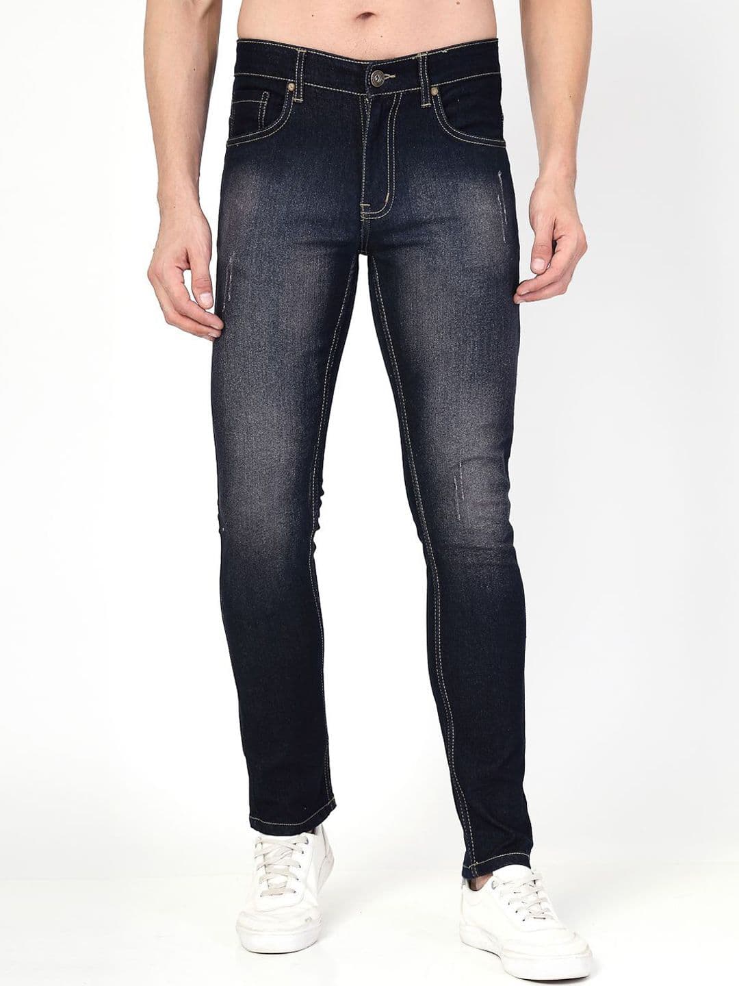 COSMIC Men Slim Fit Low Distress Heavy Fade Jeans - view 1