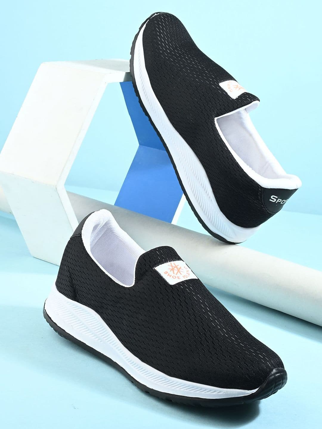 Shoe Island Men Mesh BAB7050 Black Low Ankle Length Sports EVA Shoes - view 1