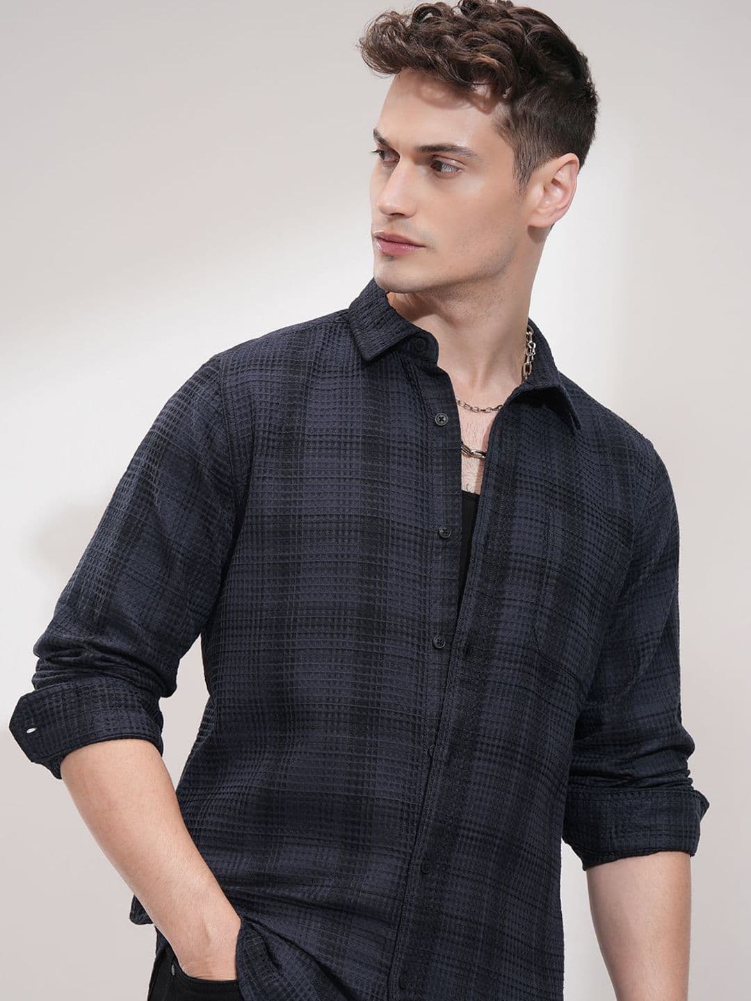 HIGHLANDER Men Slim Fit Opaque Striped Casual Shirt - view 1