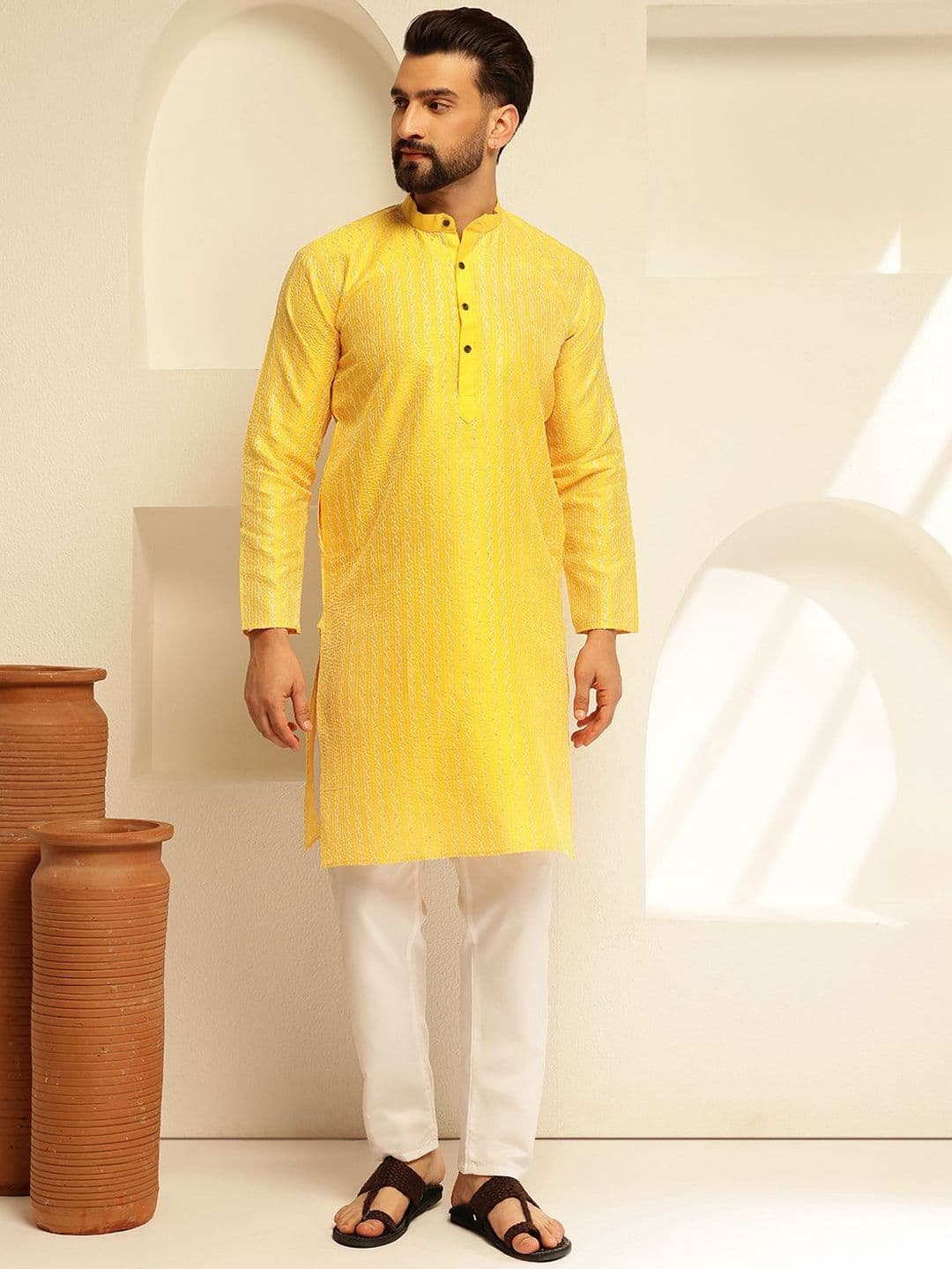 SOJANYA Geometric Embroidered Sequinned Straight Kurta - view 1
