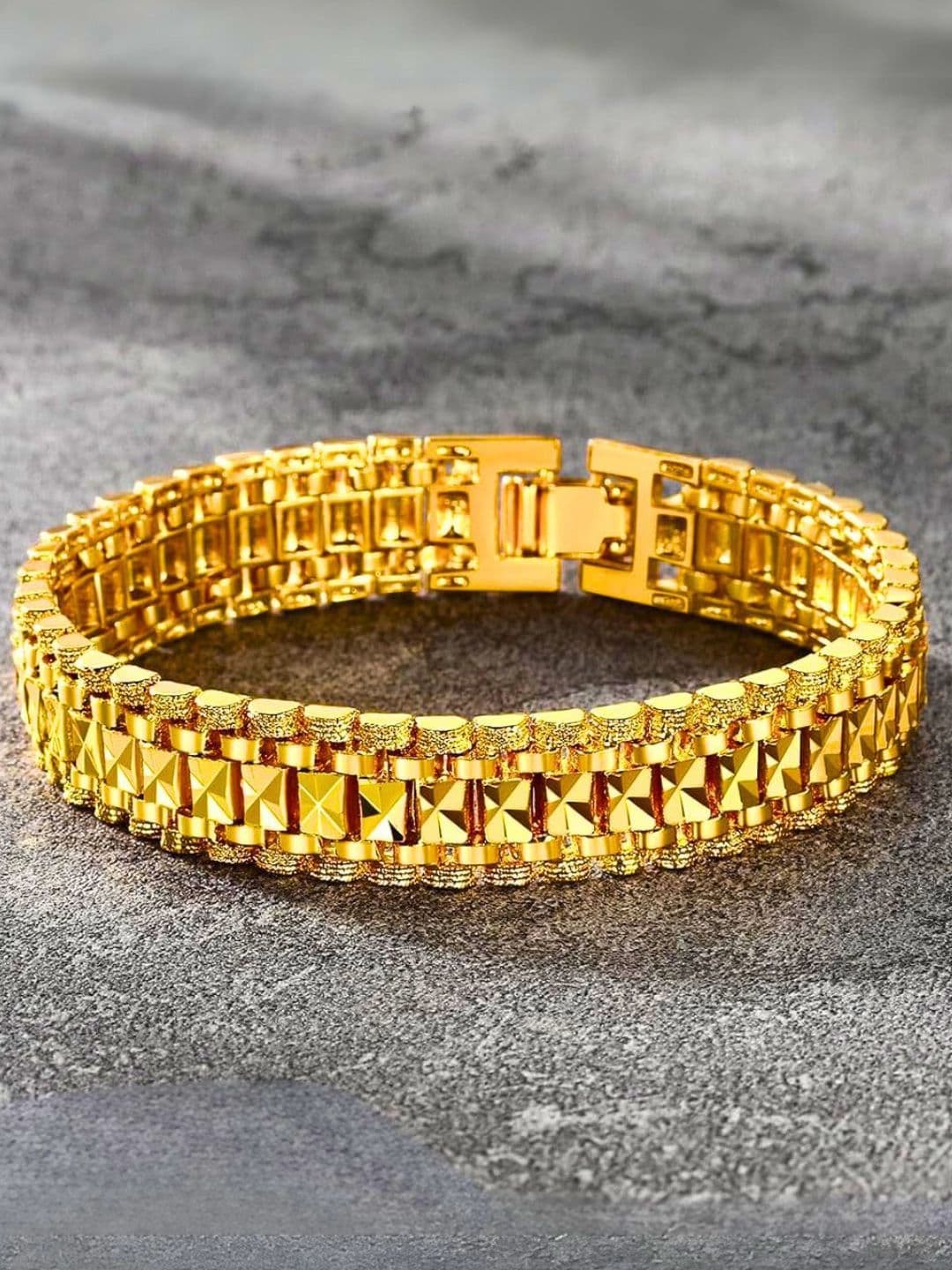The Roadster Lifestyle Co Men Gold-Plated Bracelet - view 1