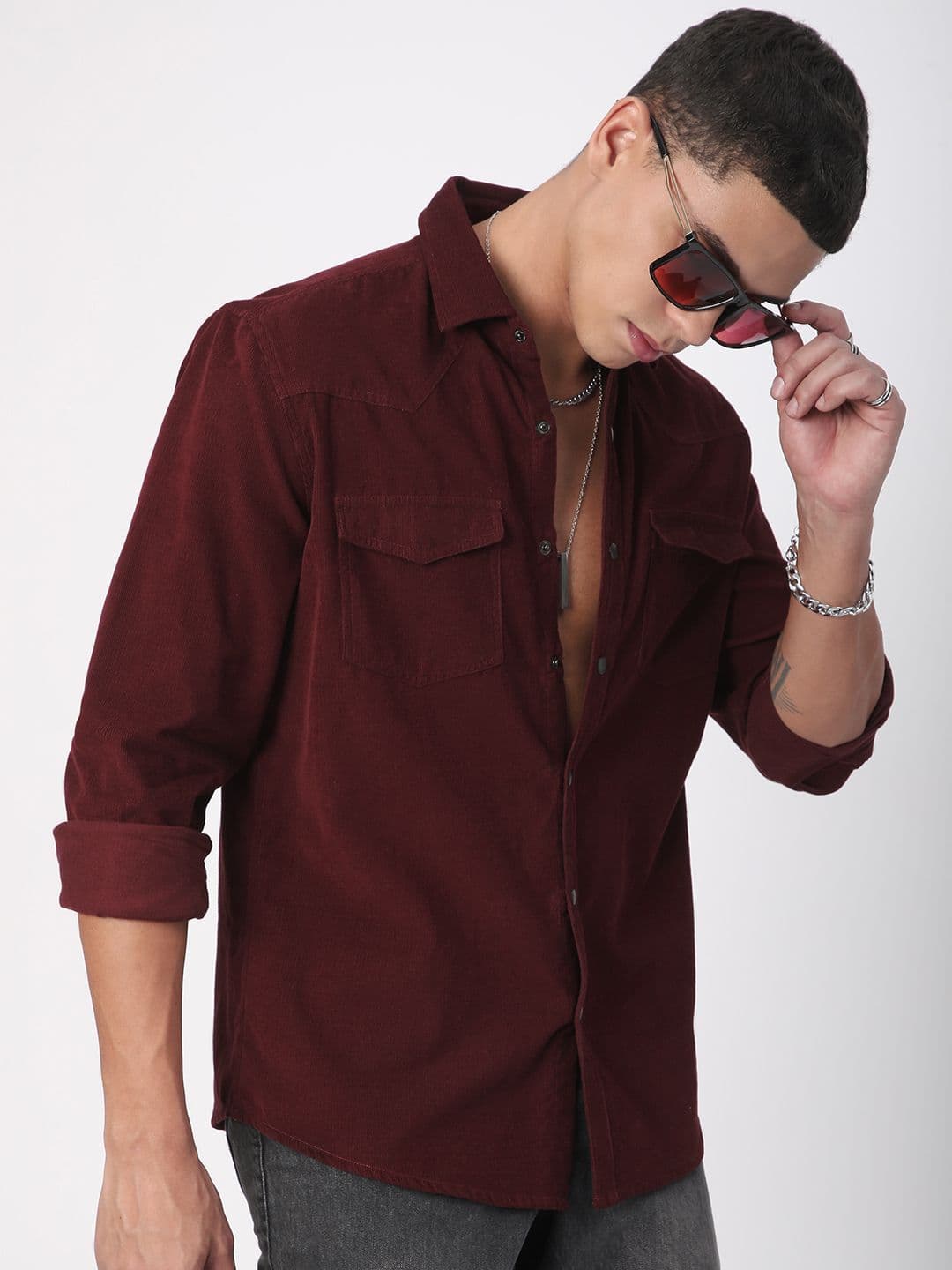 VASTRADO Aesthetic Double Cotton Long Sleeves Slim Fit Shirt - view 1
