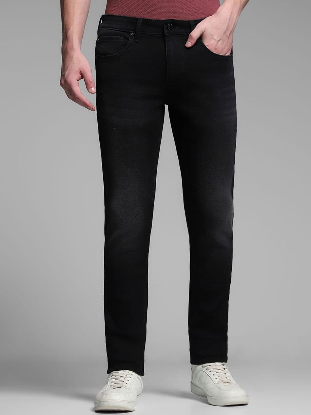 Jack & Jones Men Slim Fit Low-Rise Light Fade Stretchable Jeans - view 1