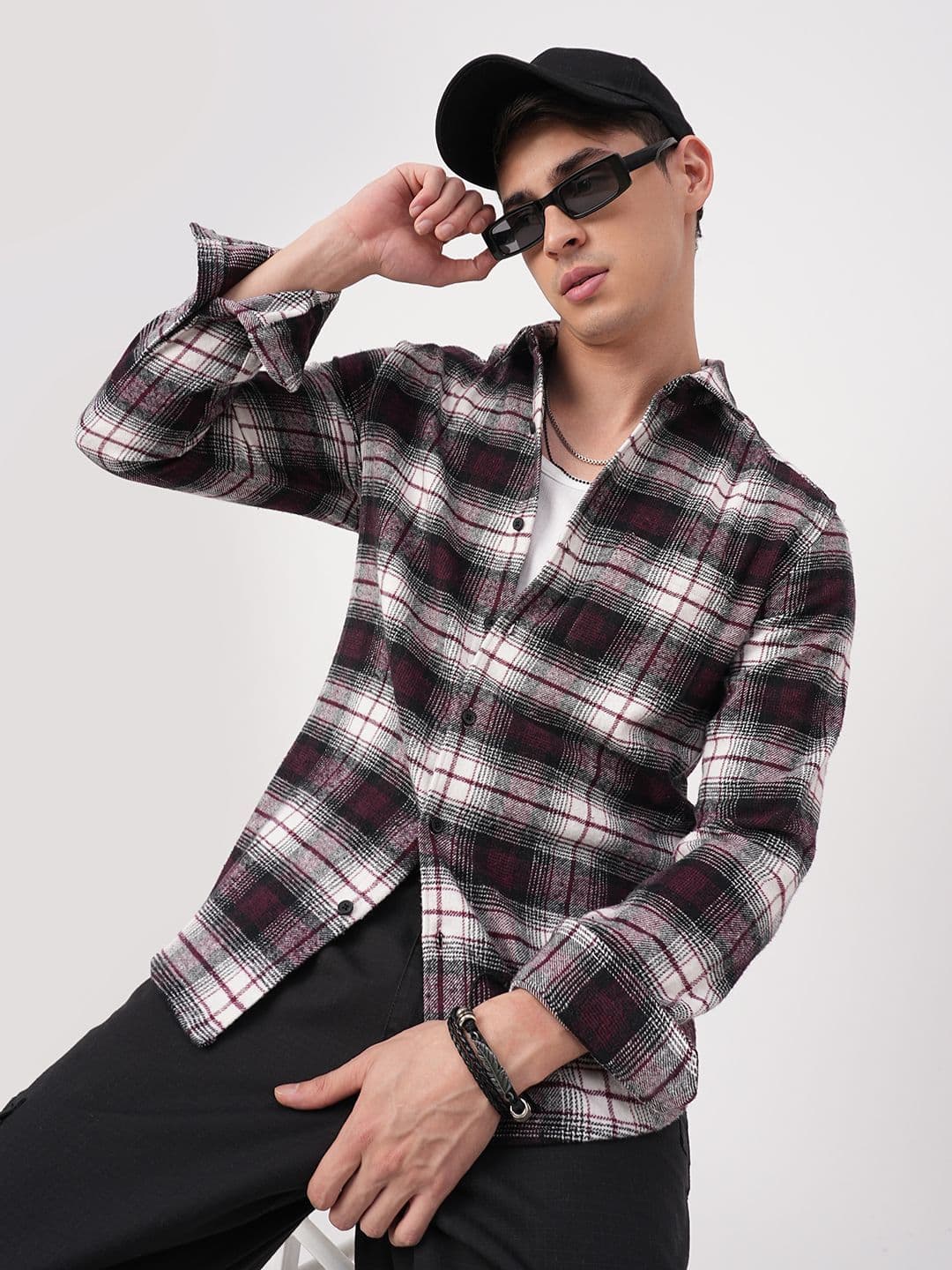 VASTRADO Men Classic Slim Fit Opaque Checked Casual Shirt - view 1