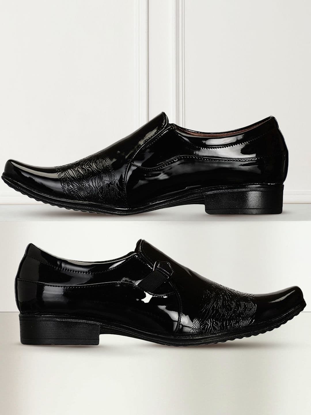 Shoe Island Men Patent Leather CLS4503 Black Low Ankle Length PU Shoes - view 1