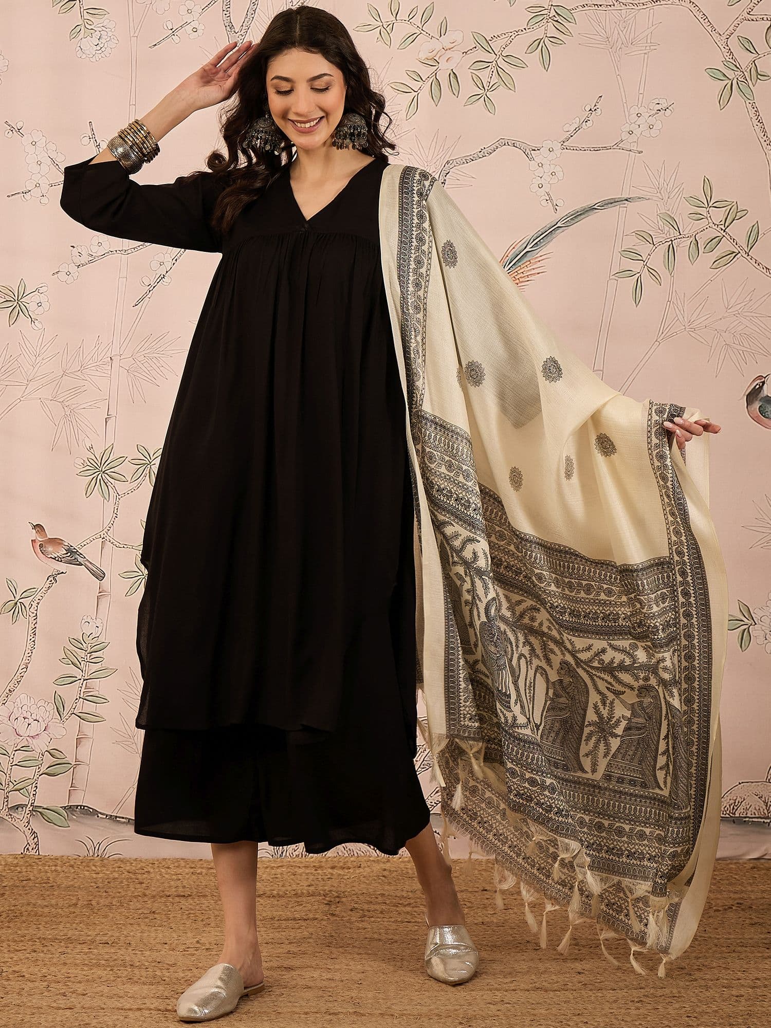 InWeave Women Regular Kurta with Palazzos & With Dupatta - view 1
