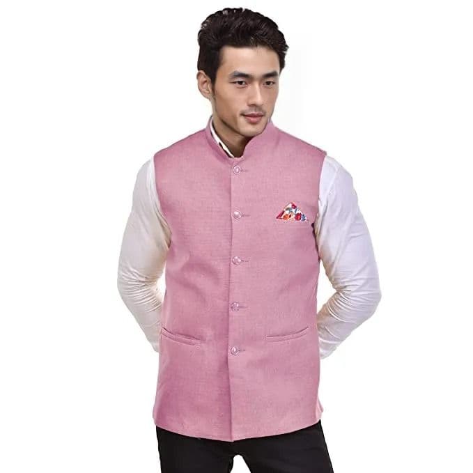 Seetoo Mandarin Collar Woven Design Nehru Jacket - view 1