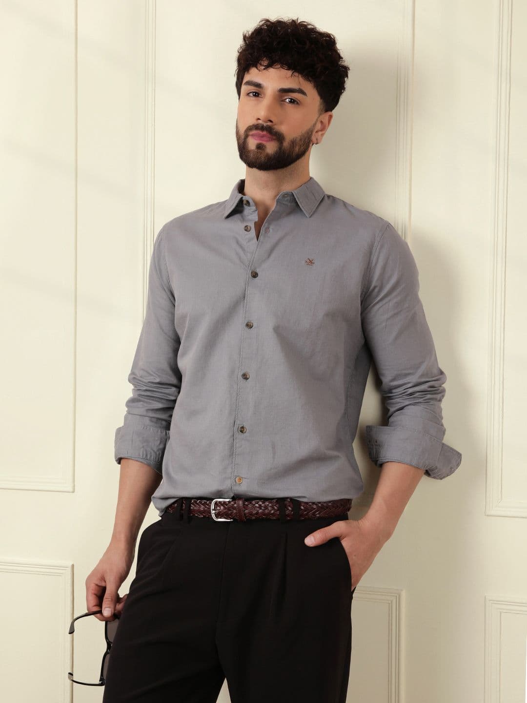 WROGN Men Comfort Slim Fit Opaque Casual Shirt - view 1