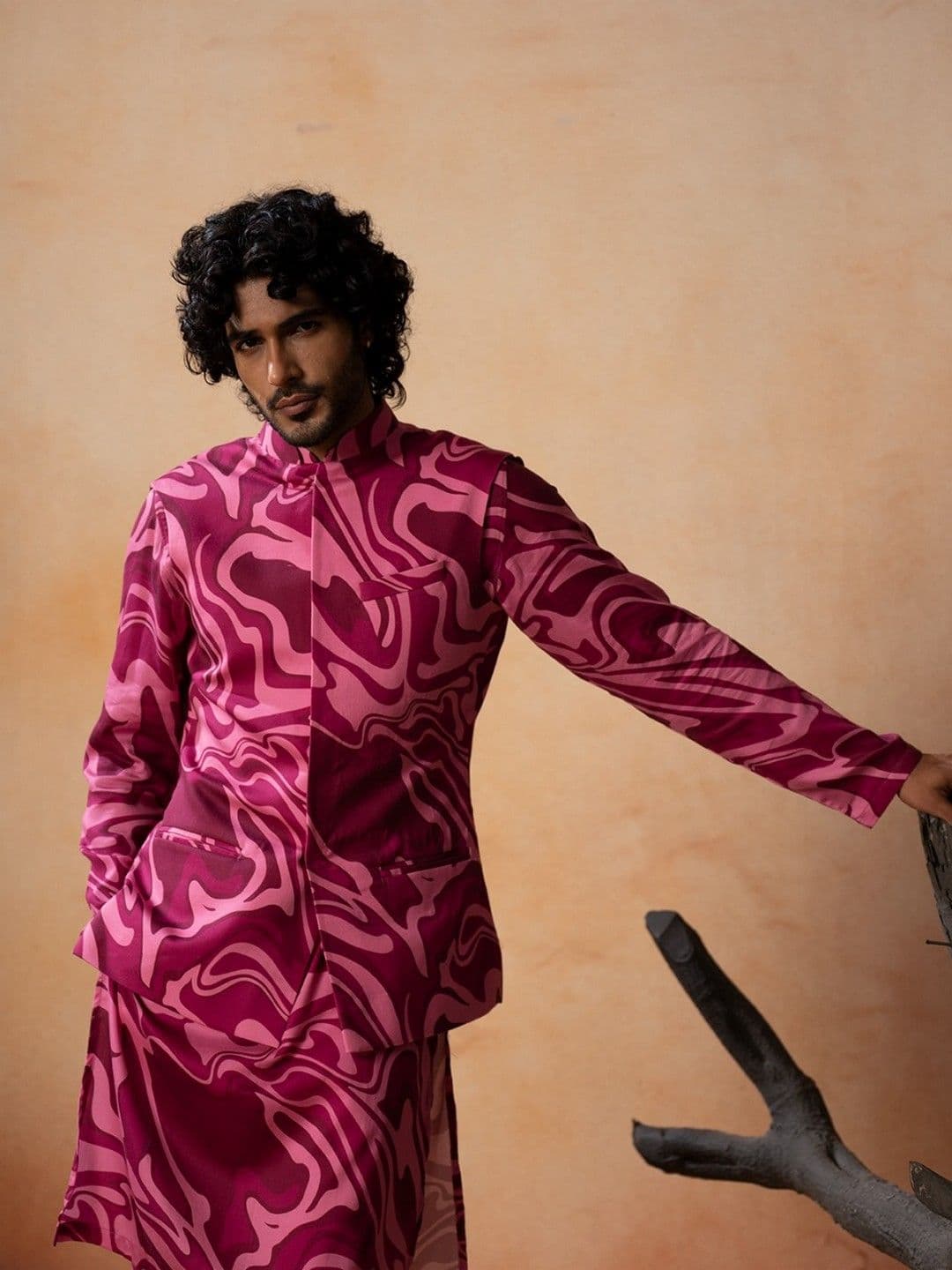HILO DESIGN Printed Nehru Jackets - view 1