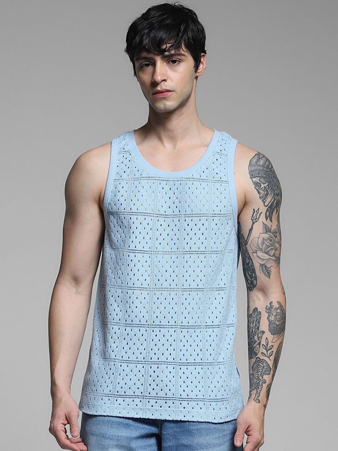 Jack & Jones Self Designed Pure Cotton Basic Innerwear Vest 9014796001 - view 1