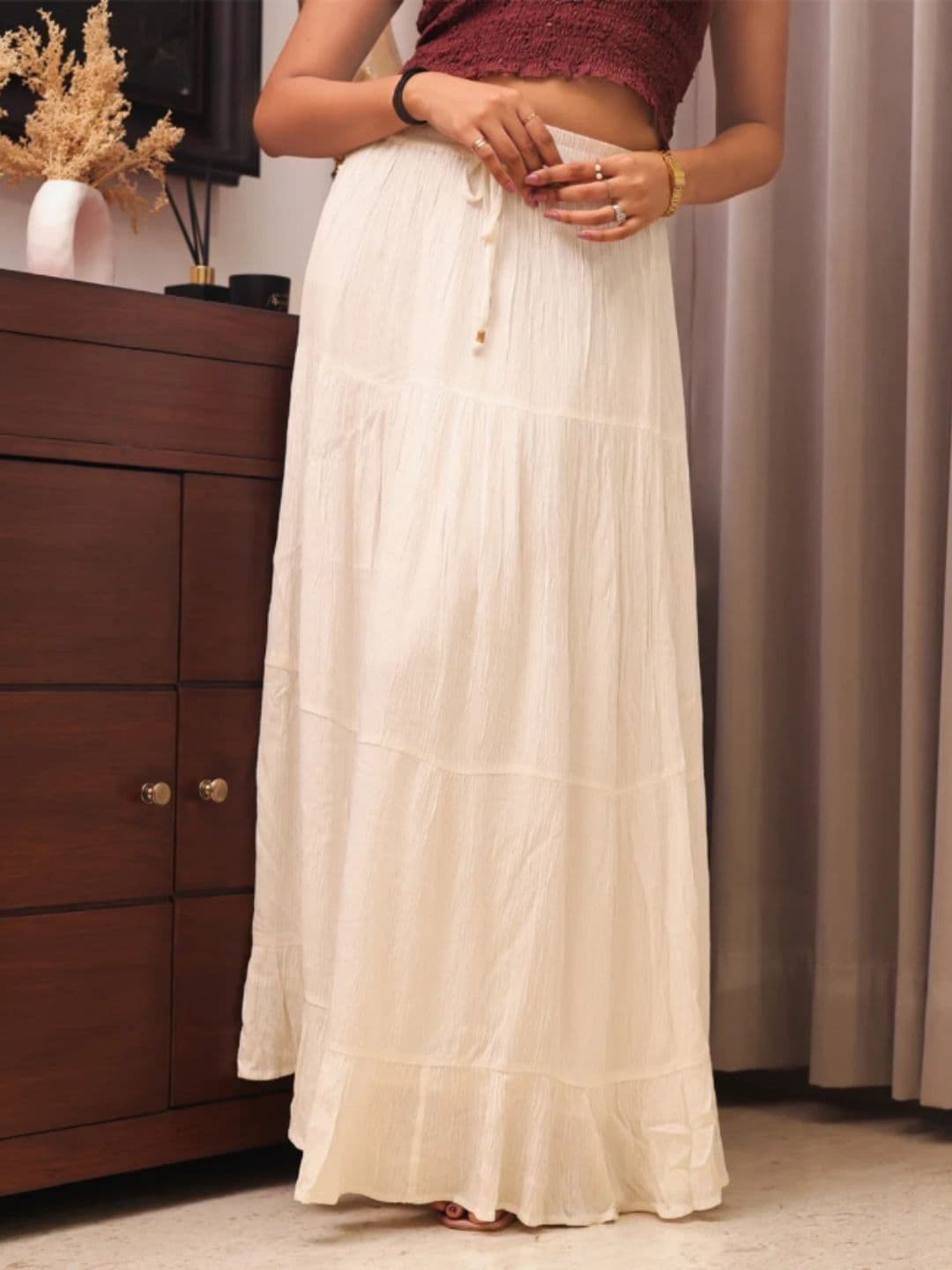 Veeralda Crinkled Tiered Maxi Skirt - view 1