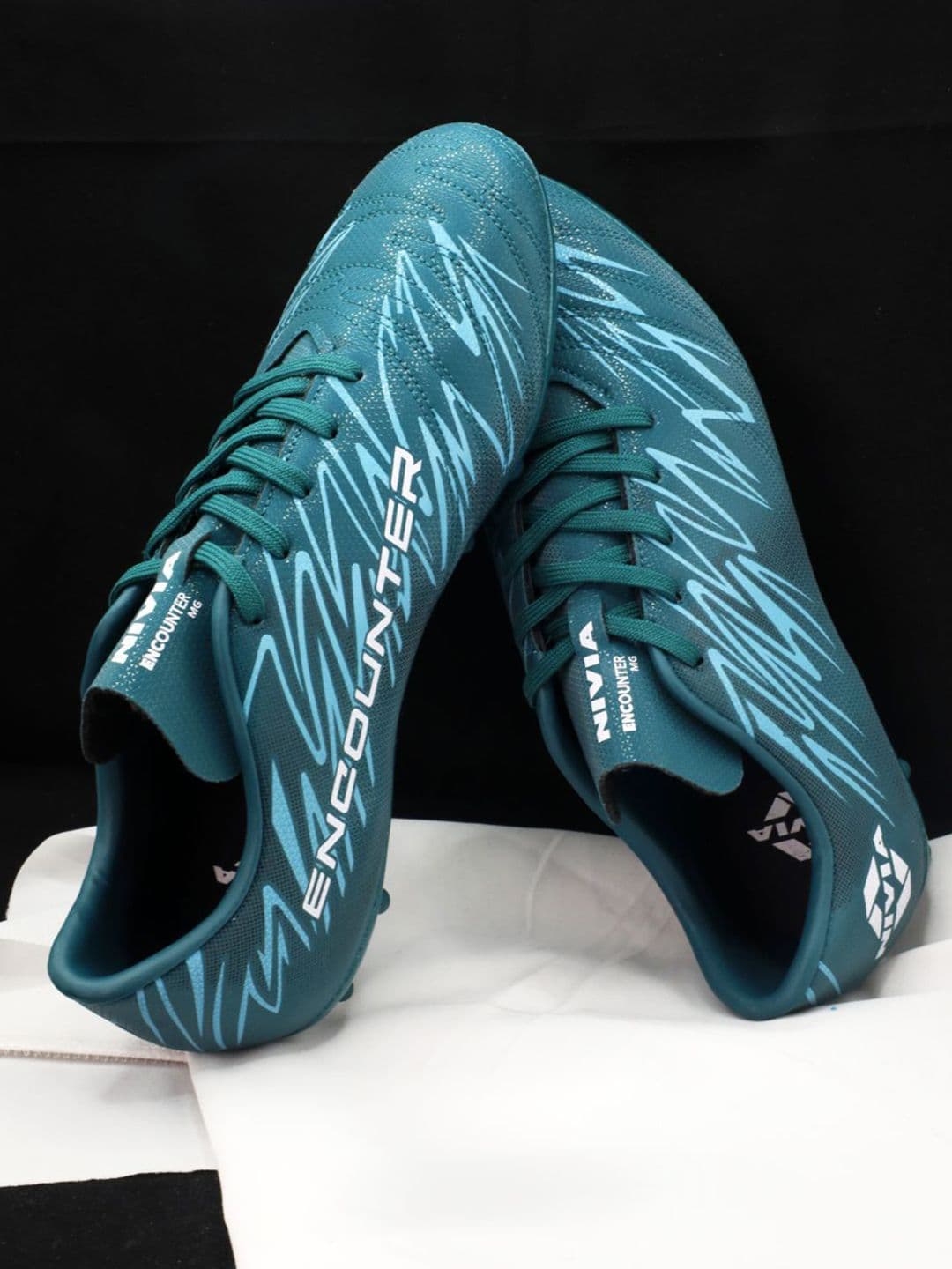 Nivia Men Green Encounter MG 11 Futsal Shoe - view 1