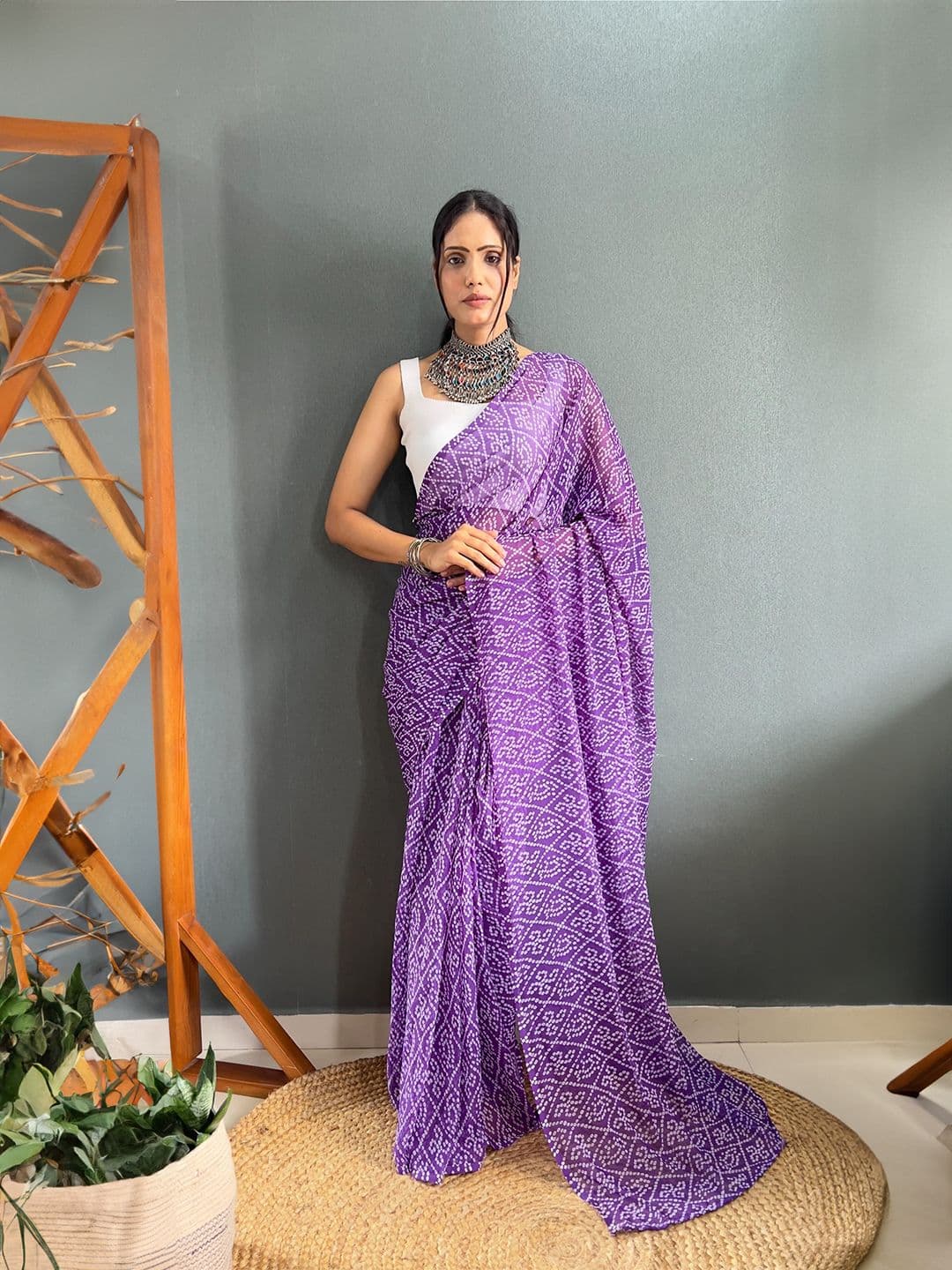 Moda Rapido Bandhani Pure Georgette Ready to Wear Bandhani Saree - view 1