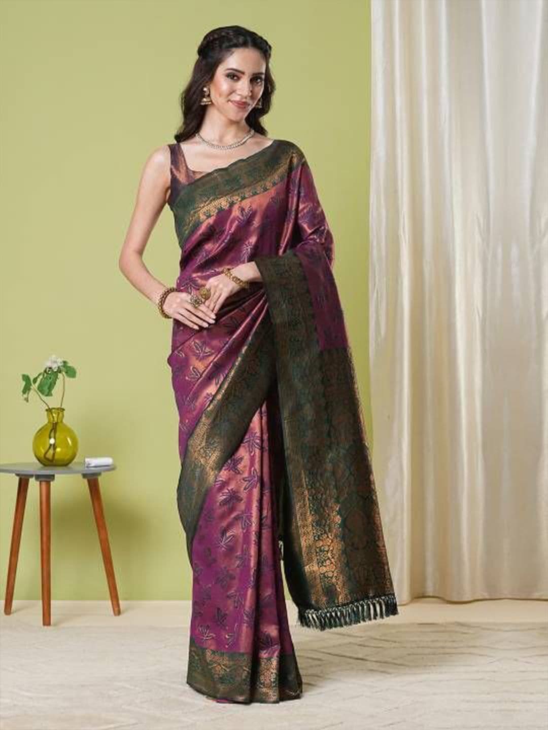 HERE&NOW Woven Design Zari Art Silk Banarasi Saree - view 1