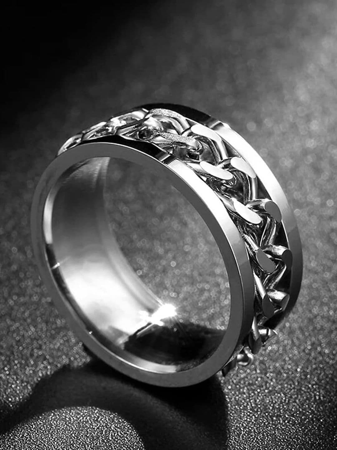 The Roadster Lifestyle Co Men Stainless Steel Band Ring