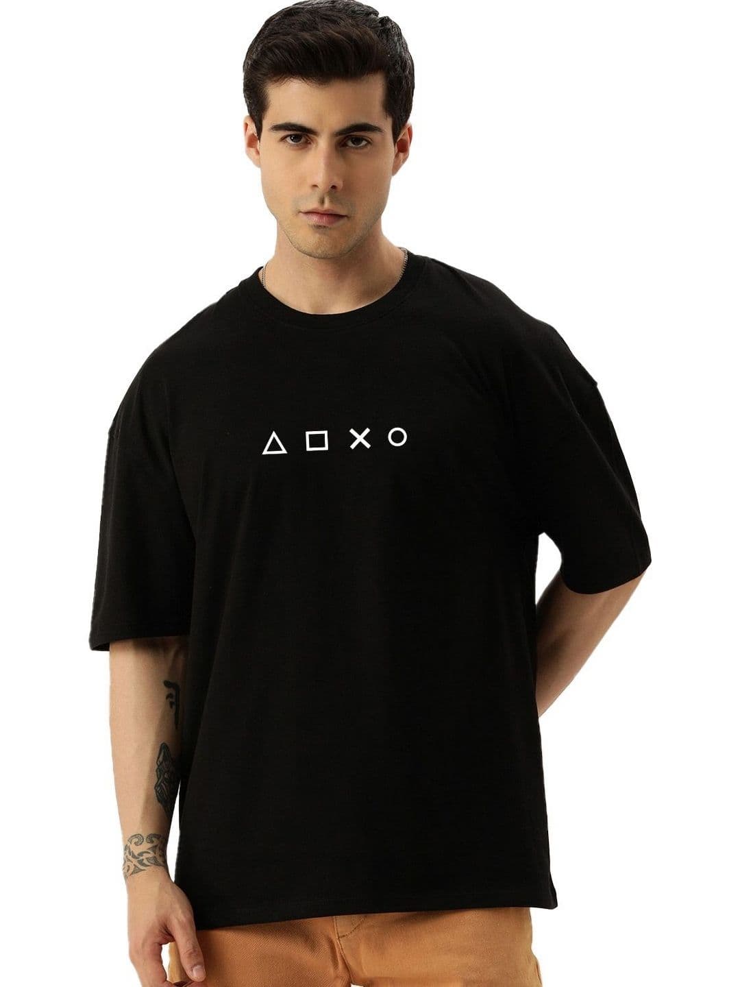 Organic Chics Men's Oversized Graphic Print Cotton T-shirt - view 1
