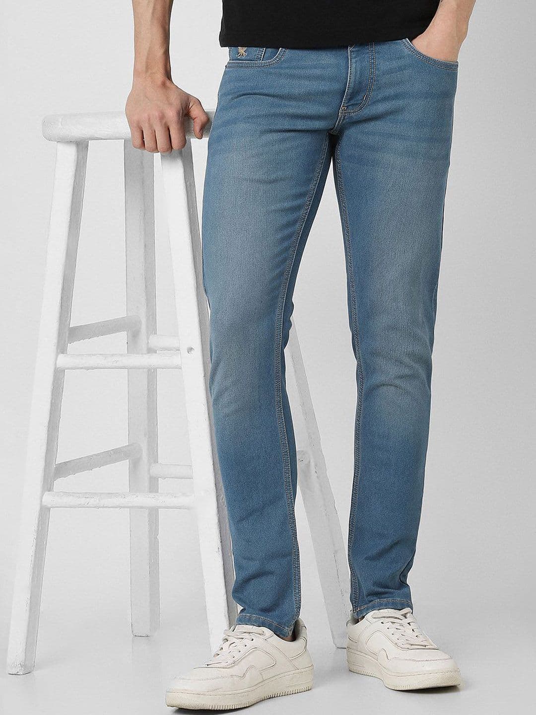 Peter England Casuals Men Skinny Fit Low Distress Light Fade Jeans - view 1