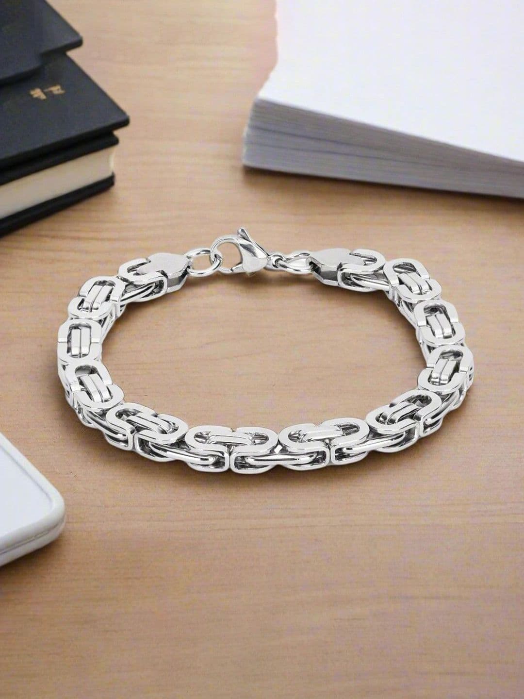 The Roadster Lifestyle Co Men Silver Plated Link Bracelet - view 1