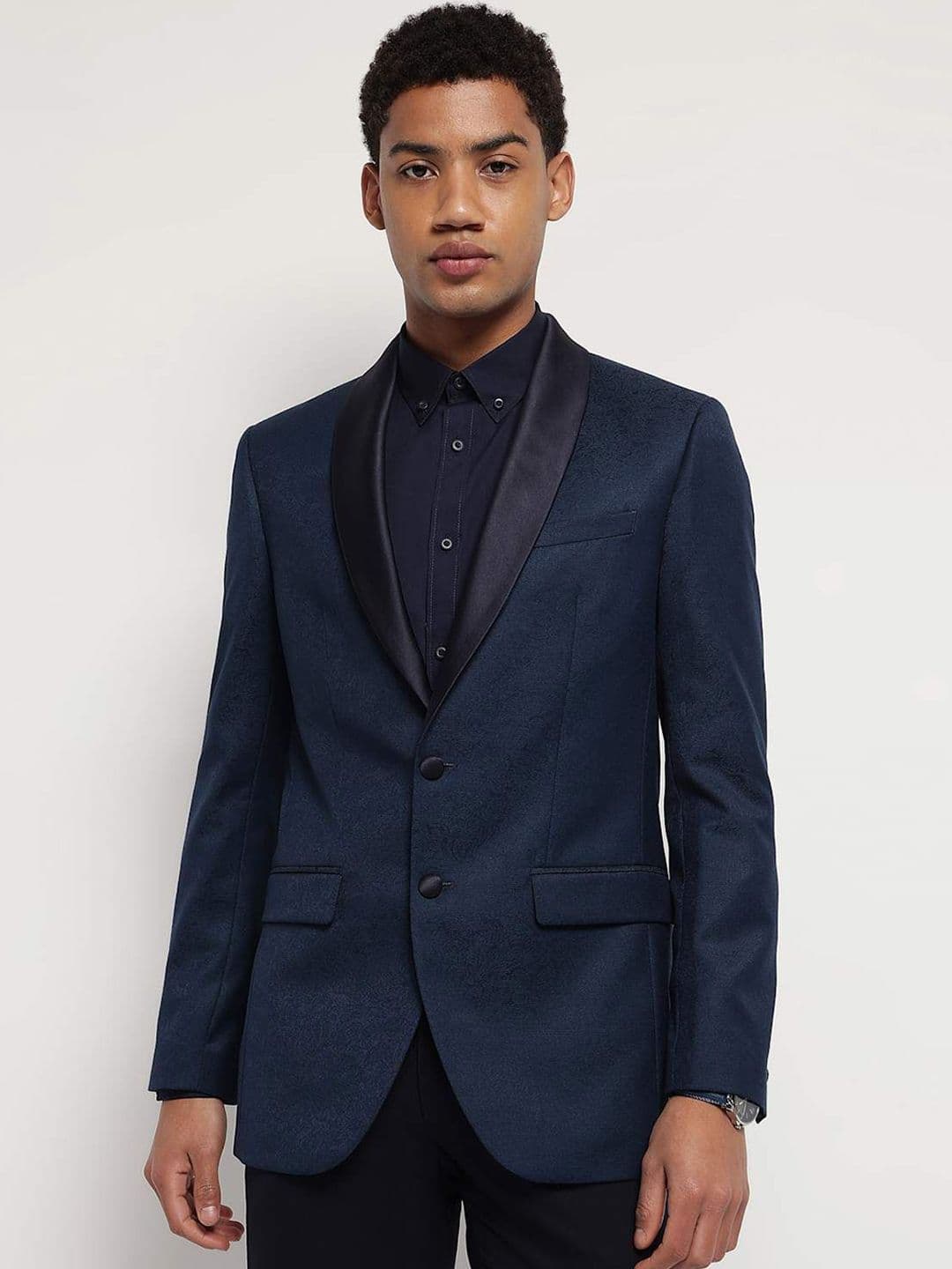 Marks & Spencer Textured Slim-Fit Single-Breasted Blazer - view 1