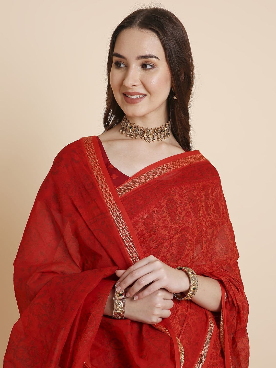 RATAN Women Pure Cotton Printed Mulmul Saree With Blouse Piece - view 1