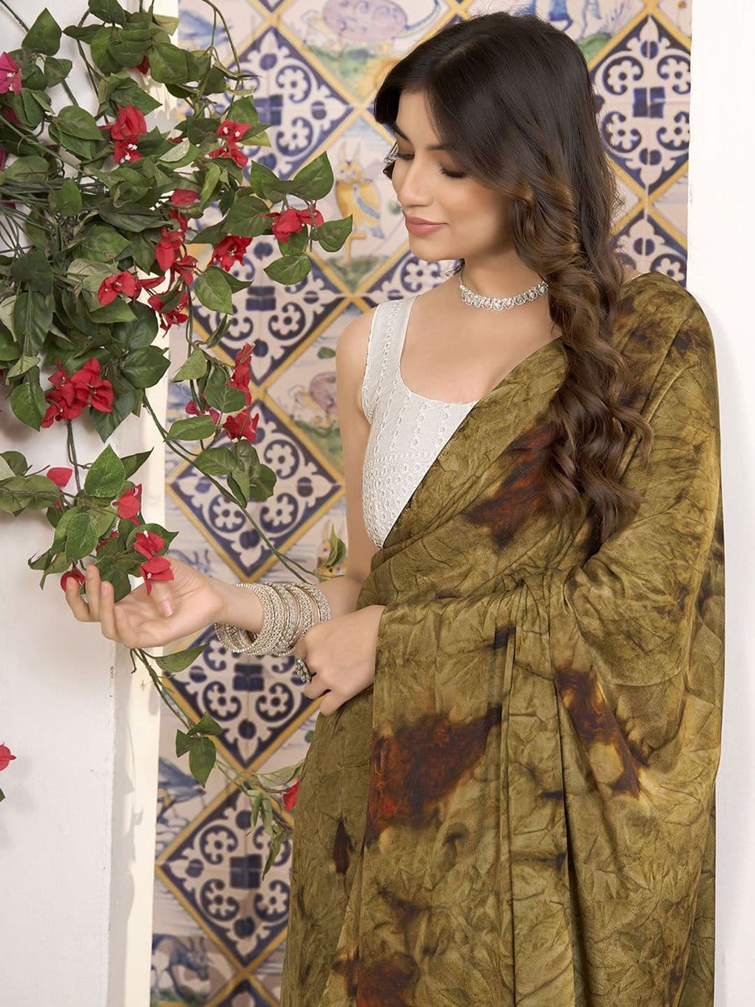 DIVASTRI Pure Georgette Ready to Wear Saree - view 1