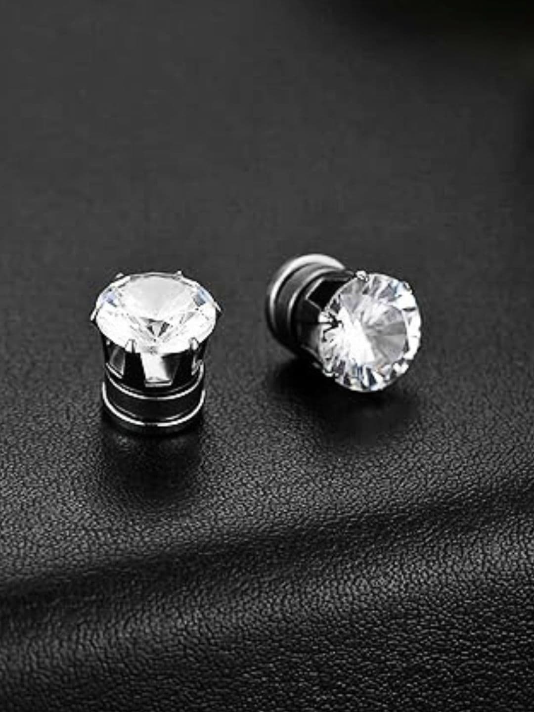 The Roadster Lifestyle Co Men Cubic Zirconia Studded Magnetic Studs Earrings - view 1