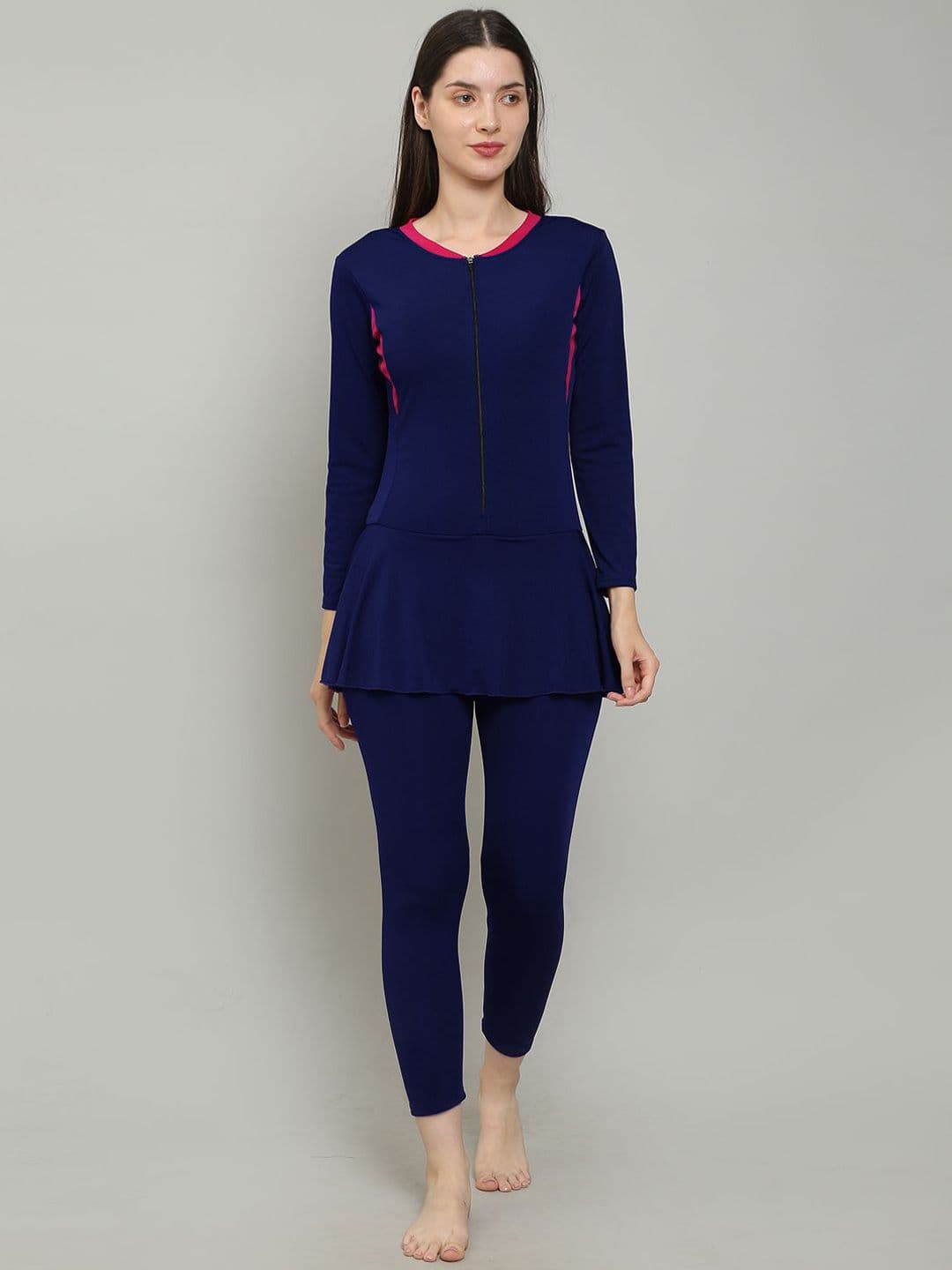 MEGASKA Colourblocked Full length Padded Swimming Dress - view 1
